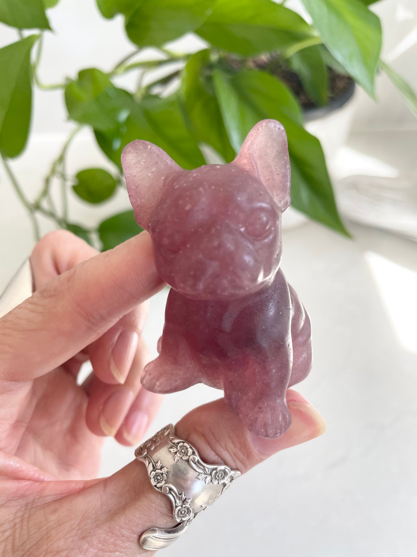 French Bulldog ~ Strawberry Quartz