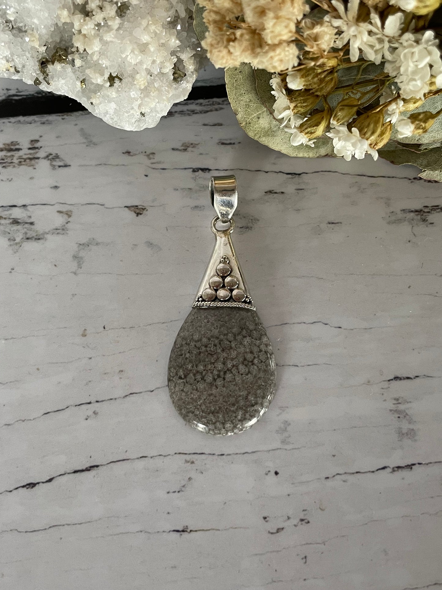 Stingray Coral Silver Pendant