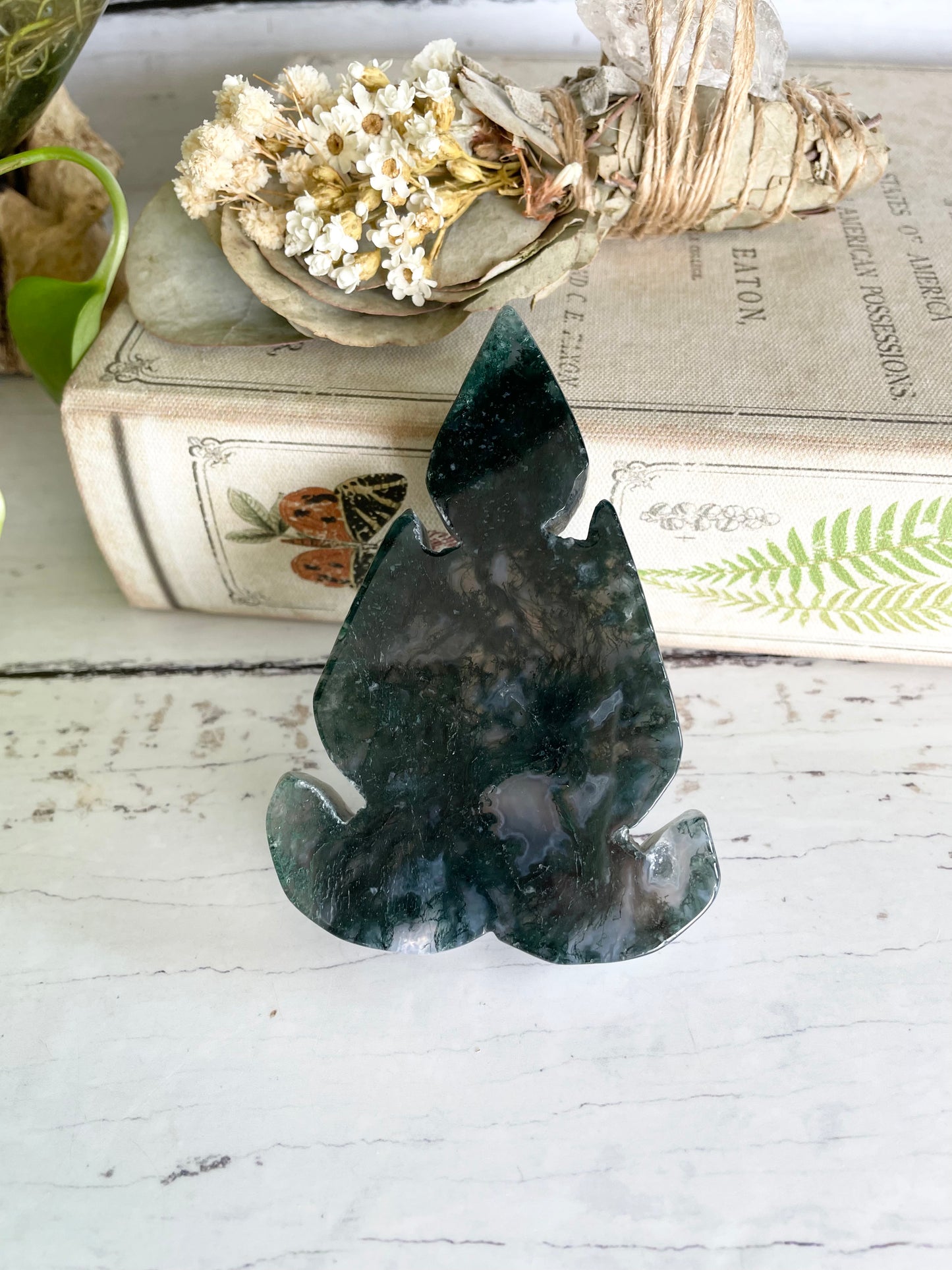 Moss Agate Arrow Head