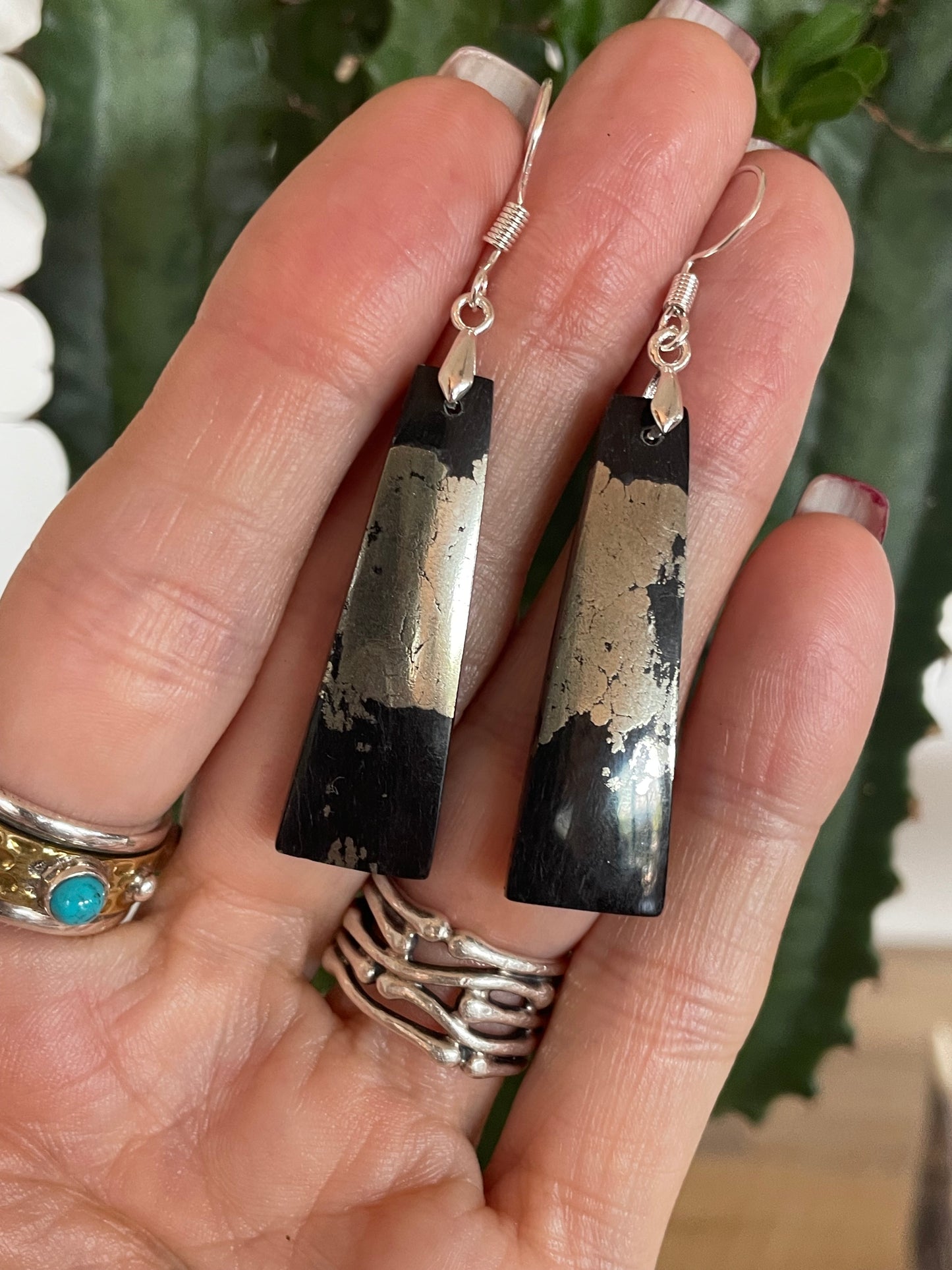 Apache Tears/Pyrite Dangles