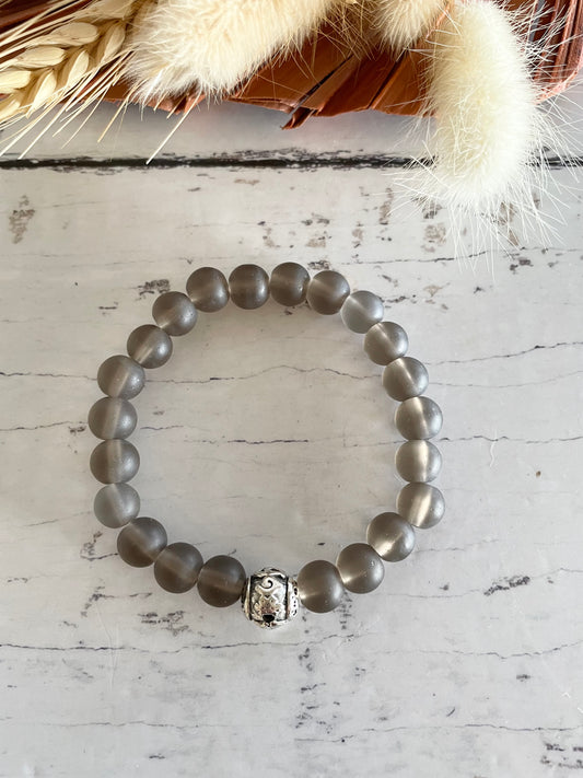 Frosted Smoky Quartz Healing Bracelet ~ GROUNDED