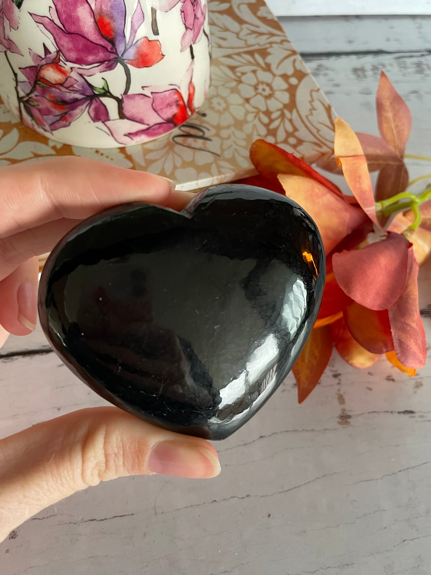 Black Tourmaline Heart