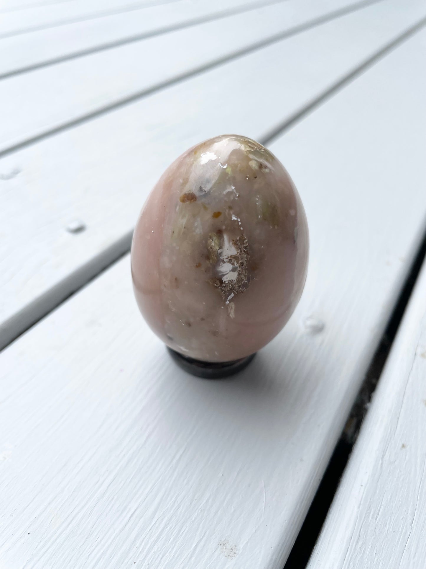 Pink Opal Egg with holder