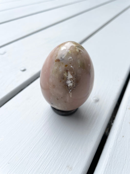 Pink Opal Egg with holder
