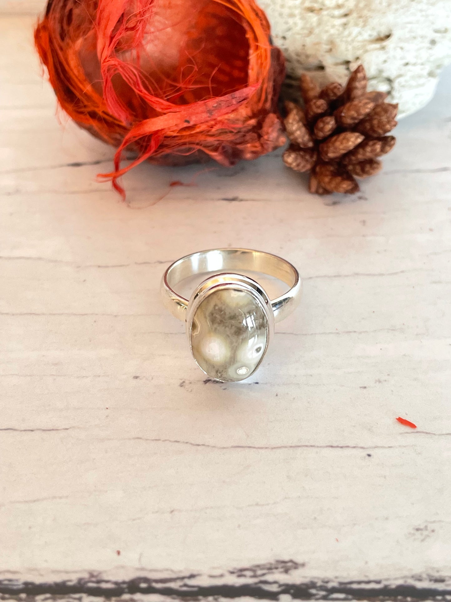 Ocean Jasper Silver Ring