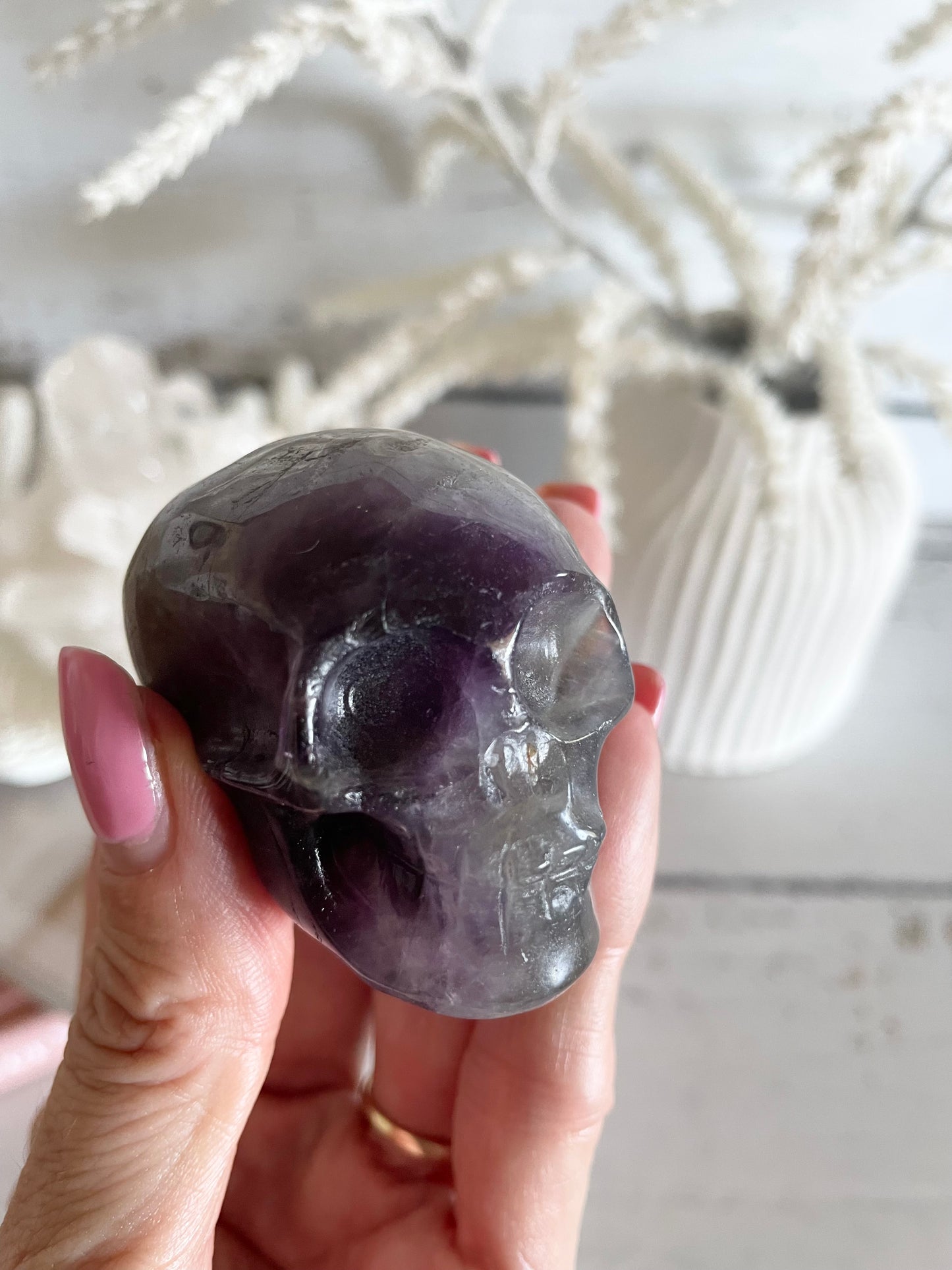 Chevron Dream Amethyst Skull