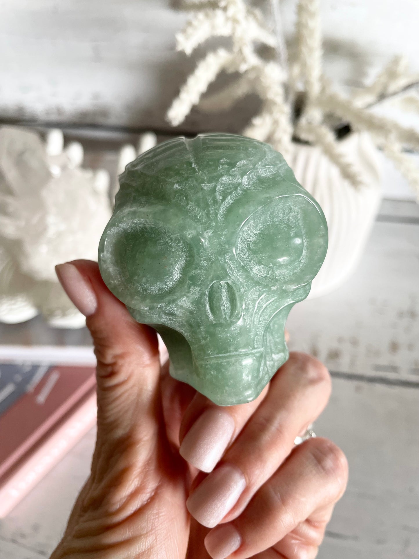 Green Aventurine Alien Skull