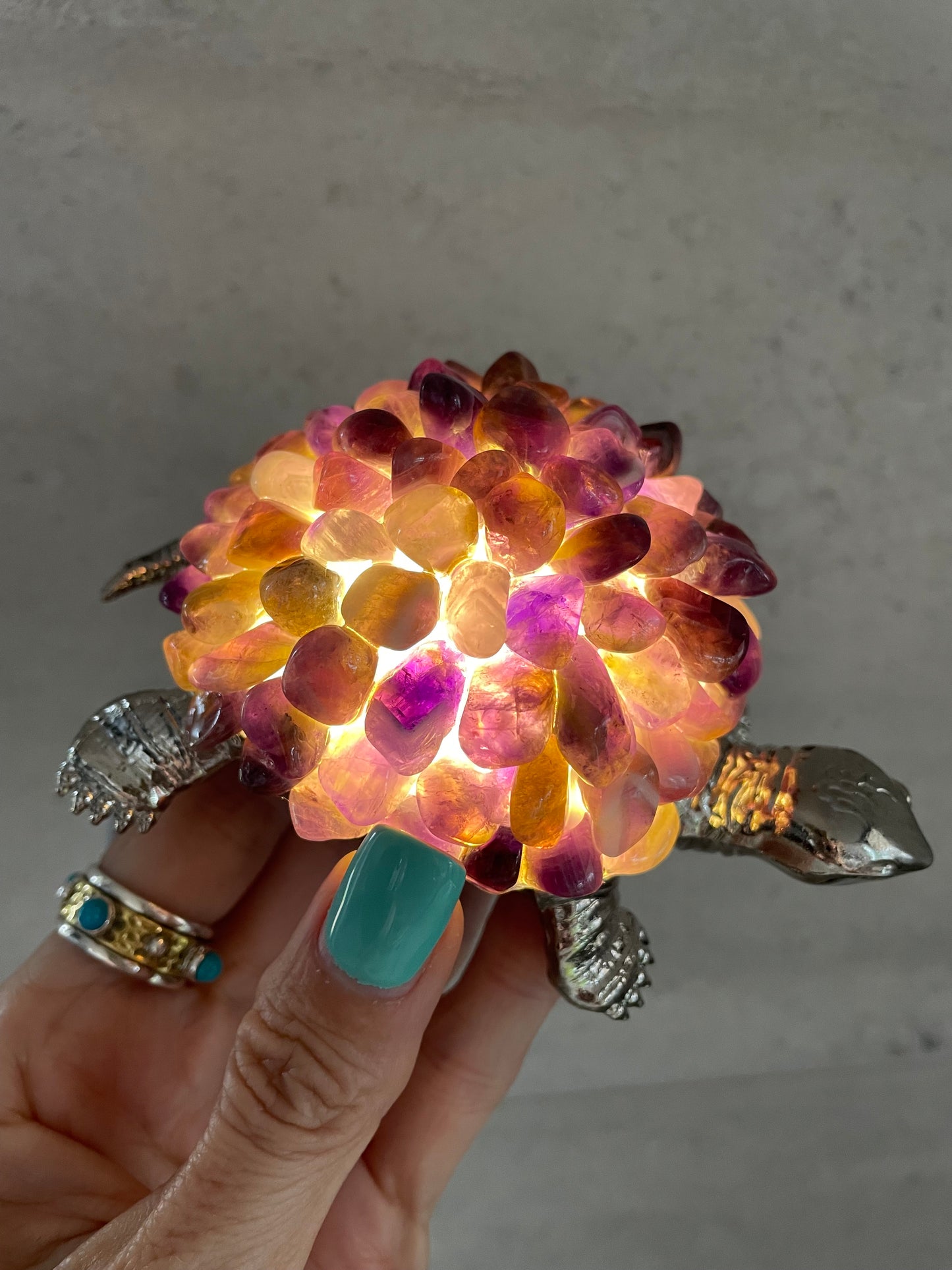 Tortoise Led Lamp ~ Amethyst Dark