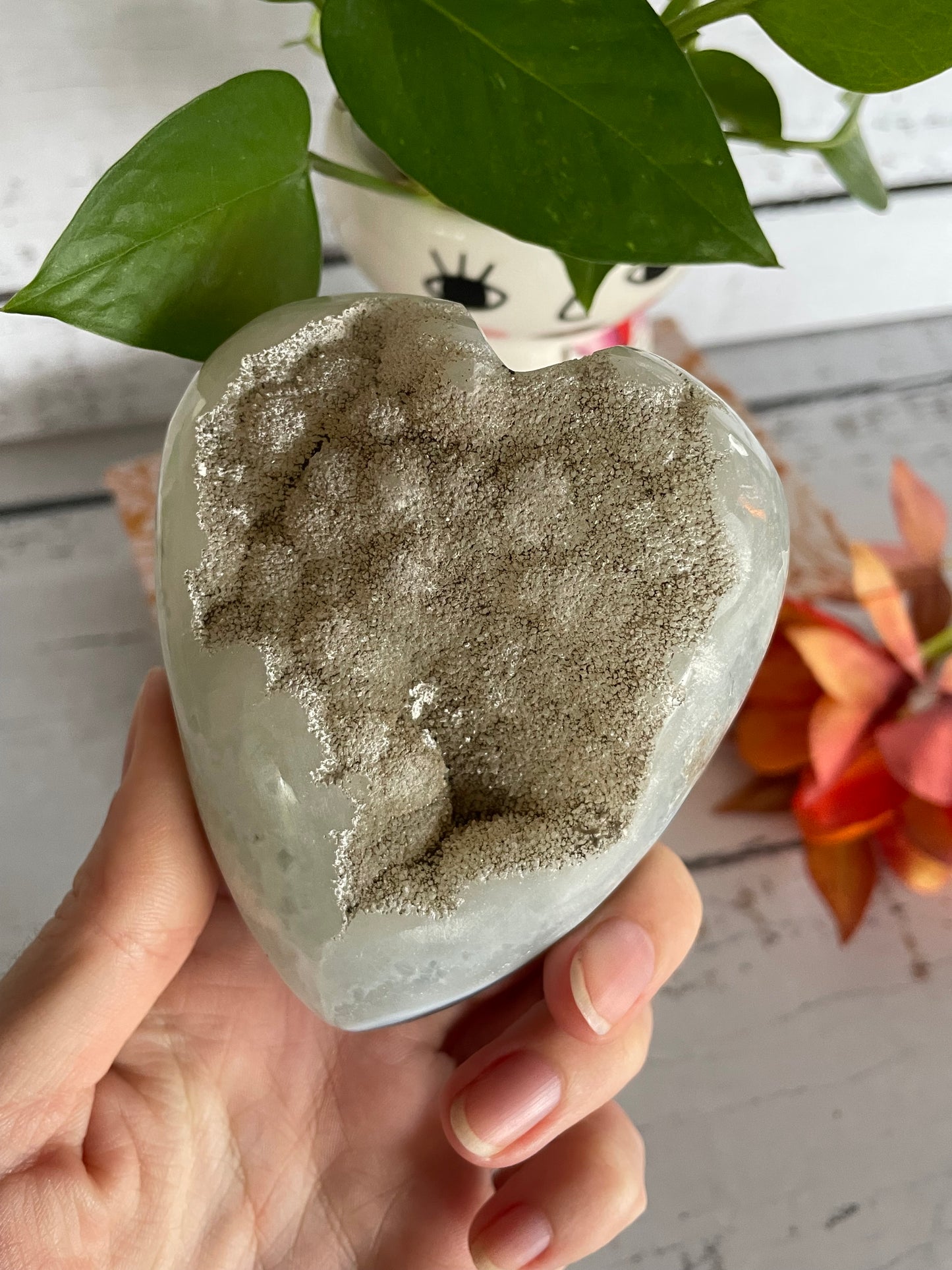 Agate Druzy Heart