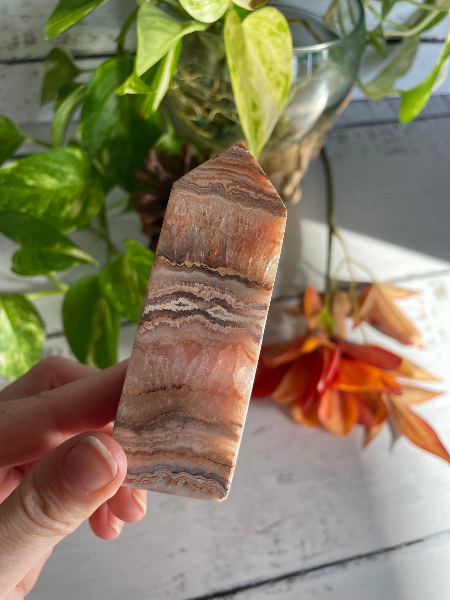 Pink Crazy Lace Agate Obelisk