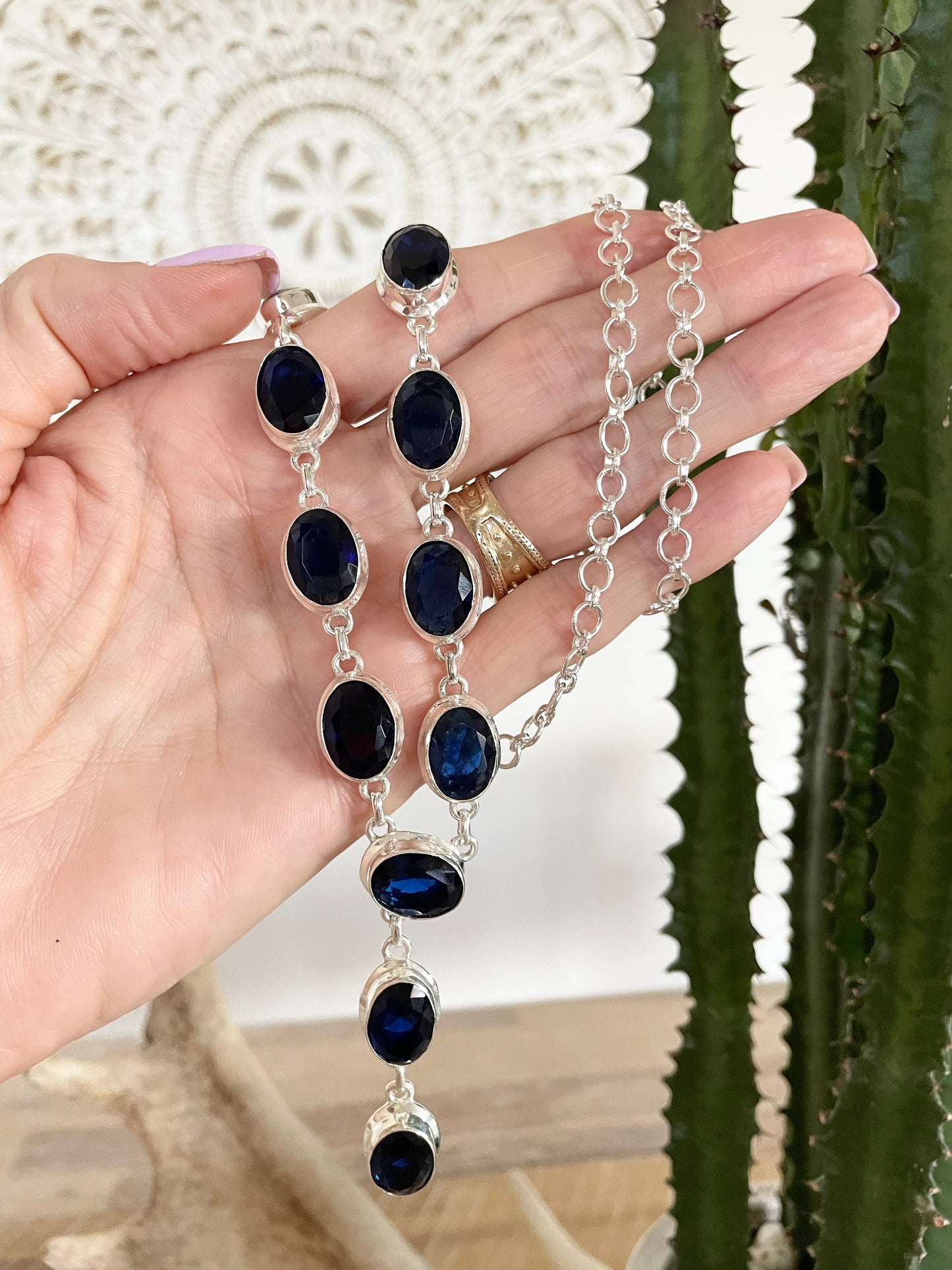 Iolite Lariat Necklace