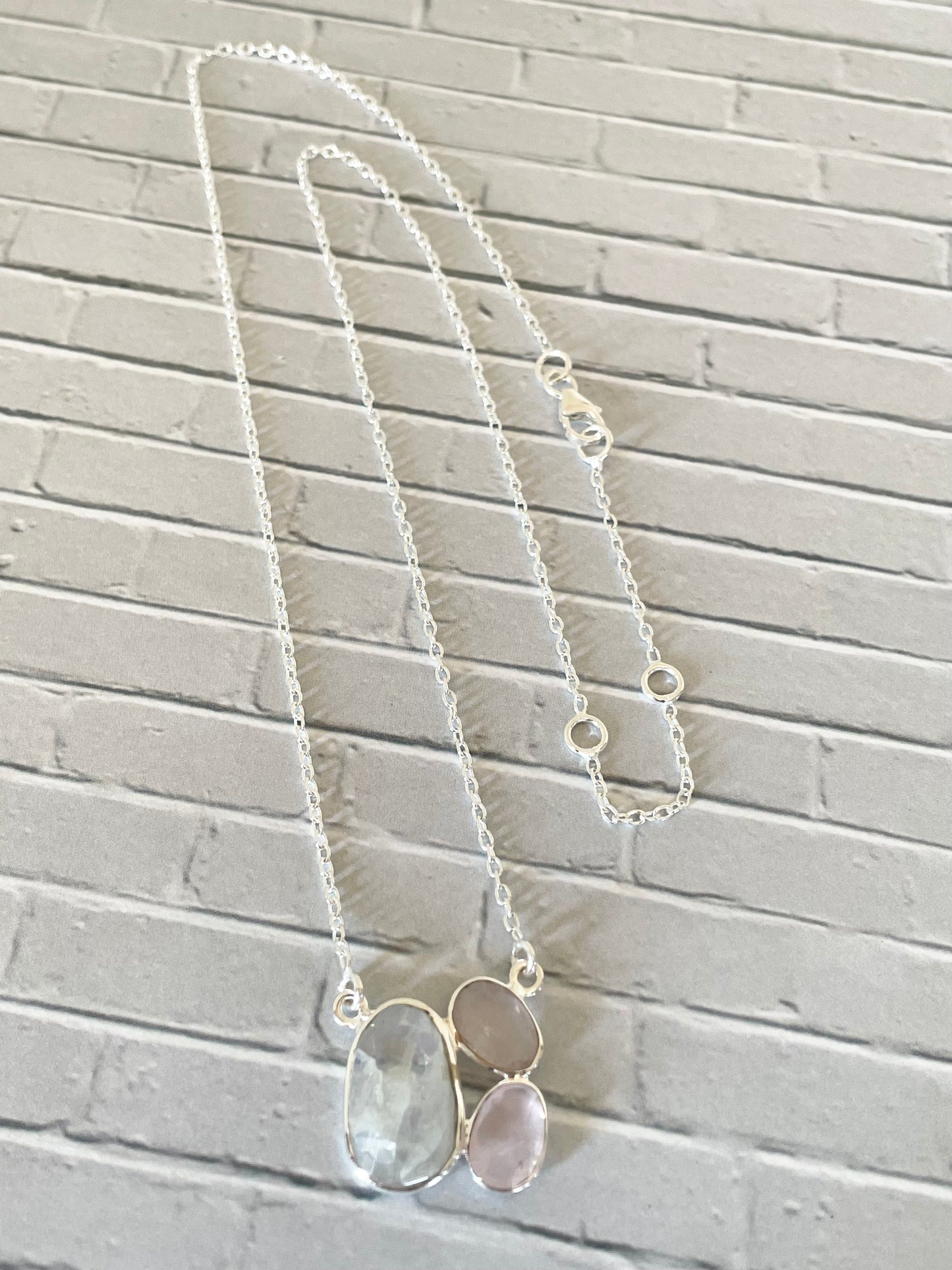 Rainbow Moonstone & Rose Quartz Necklace
