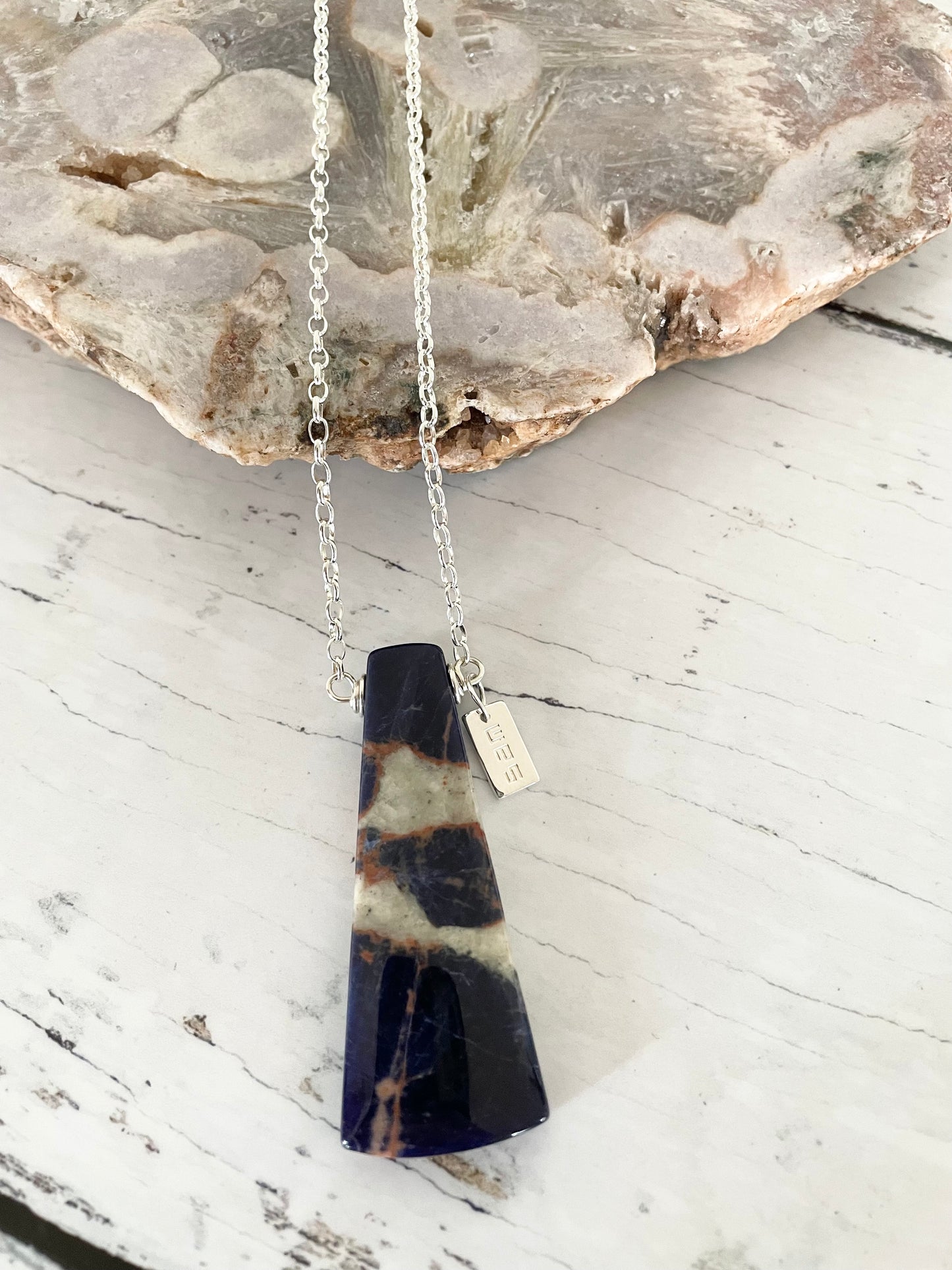 Sodalite obelisk necklace