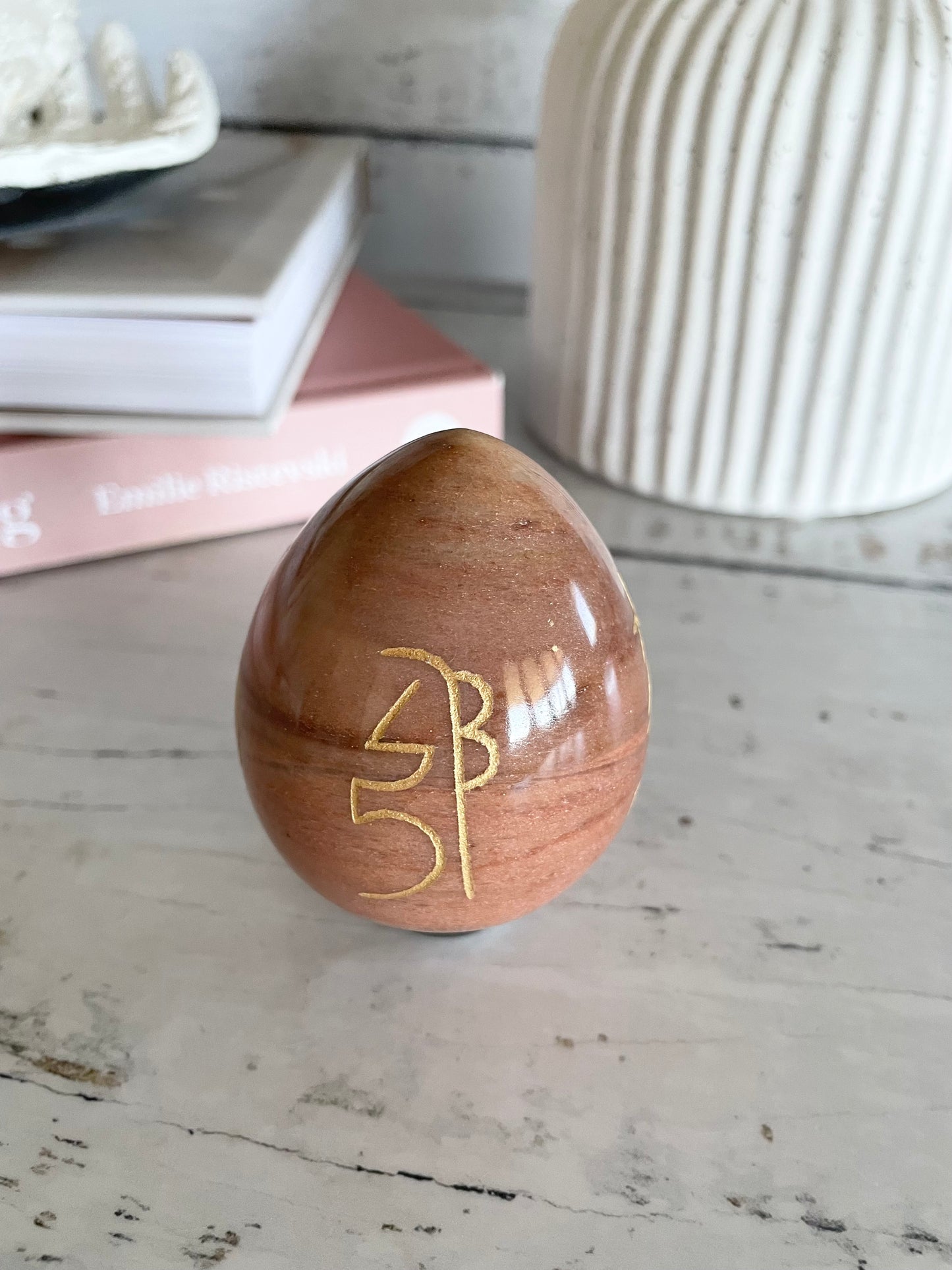 Jasper Reiki Egg with holder