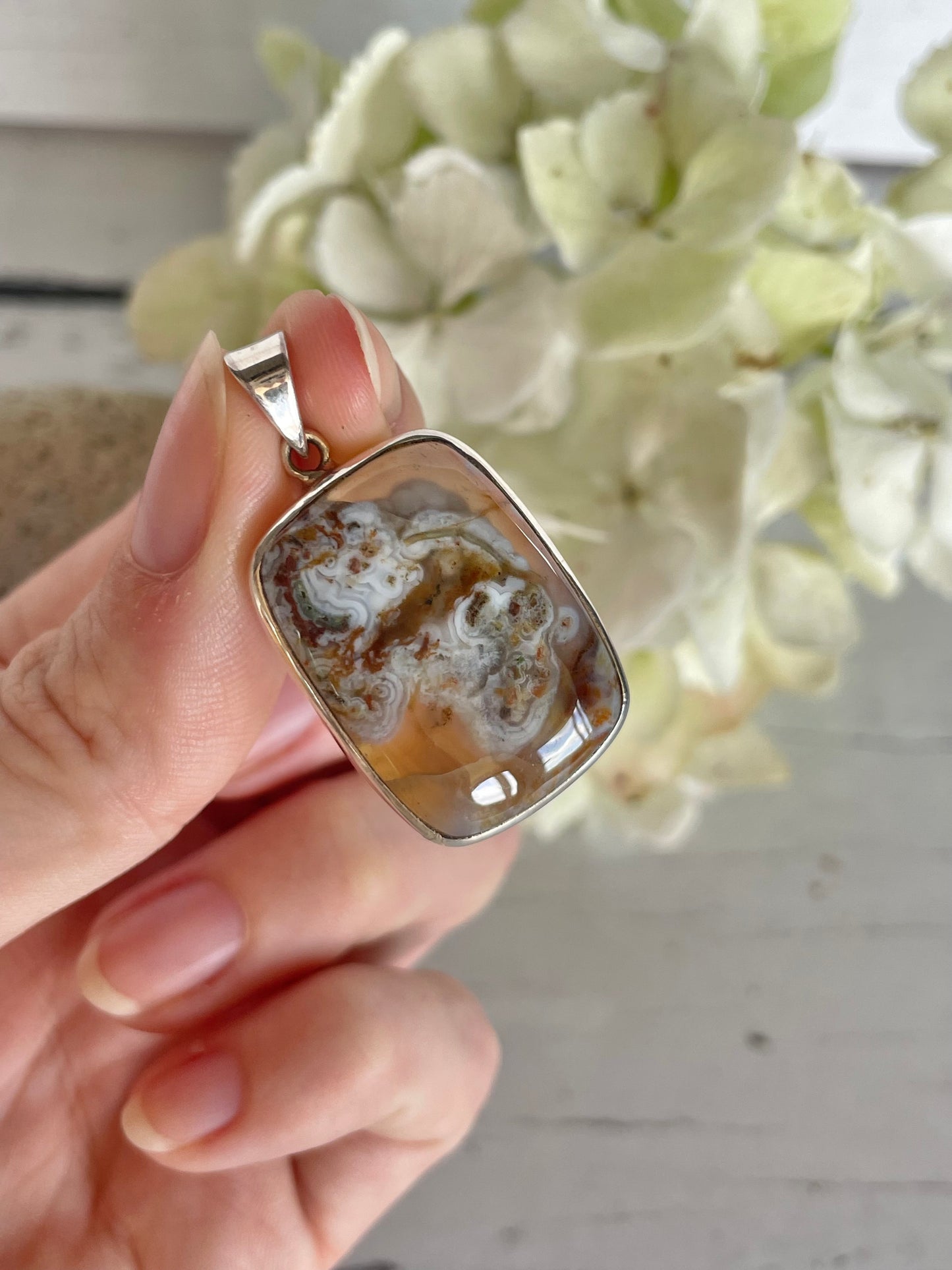 Madagascan Ocean Jasper Silver Pendant