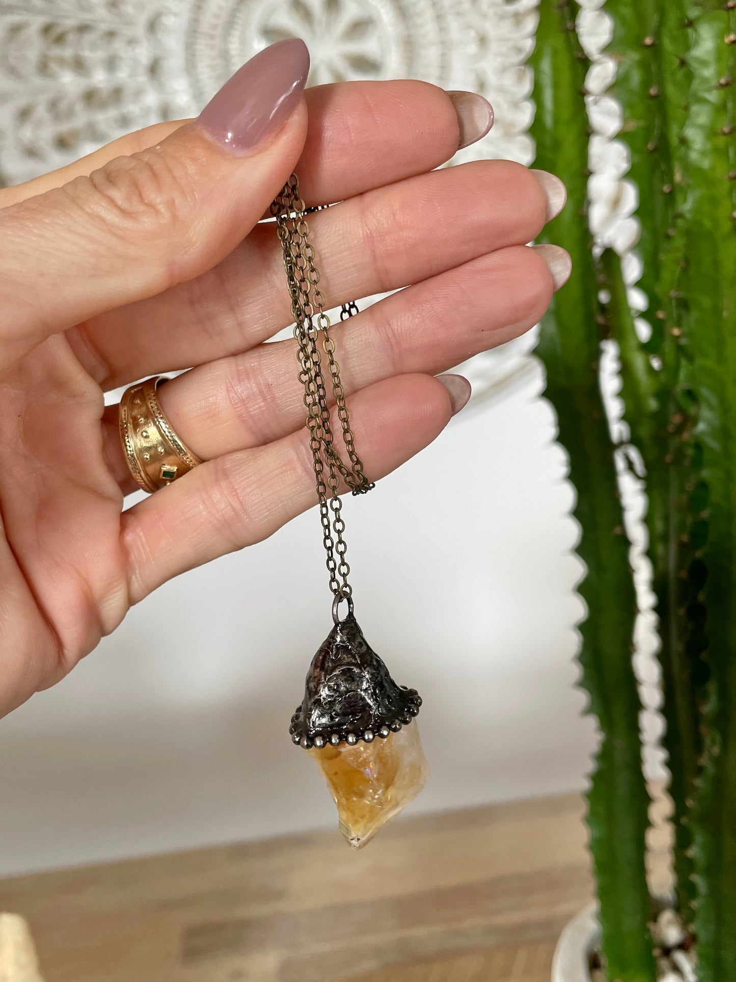 Brass / Copper Citrine Necklace