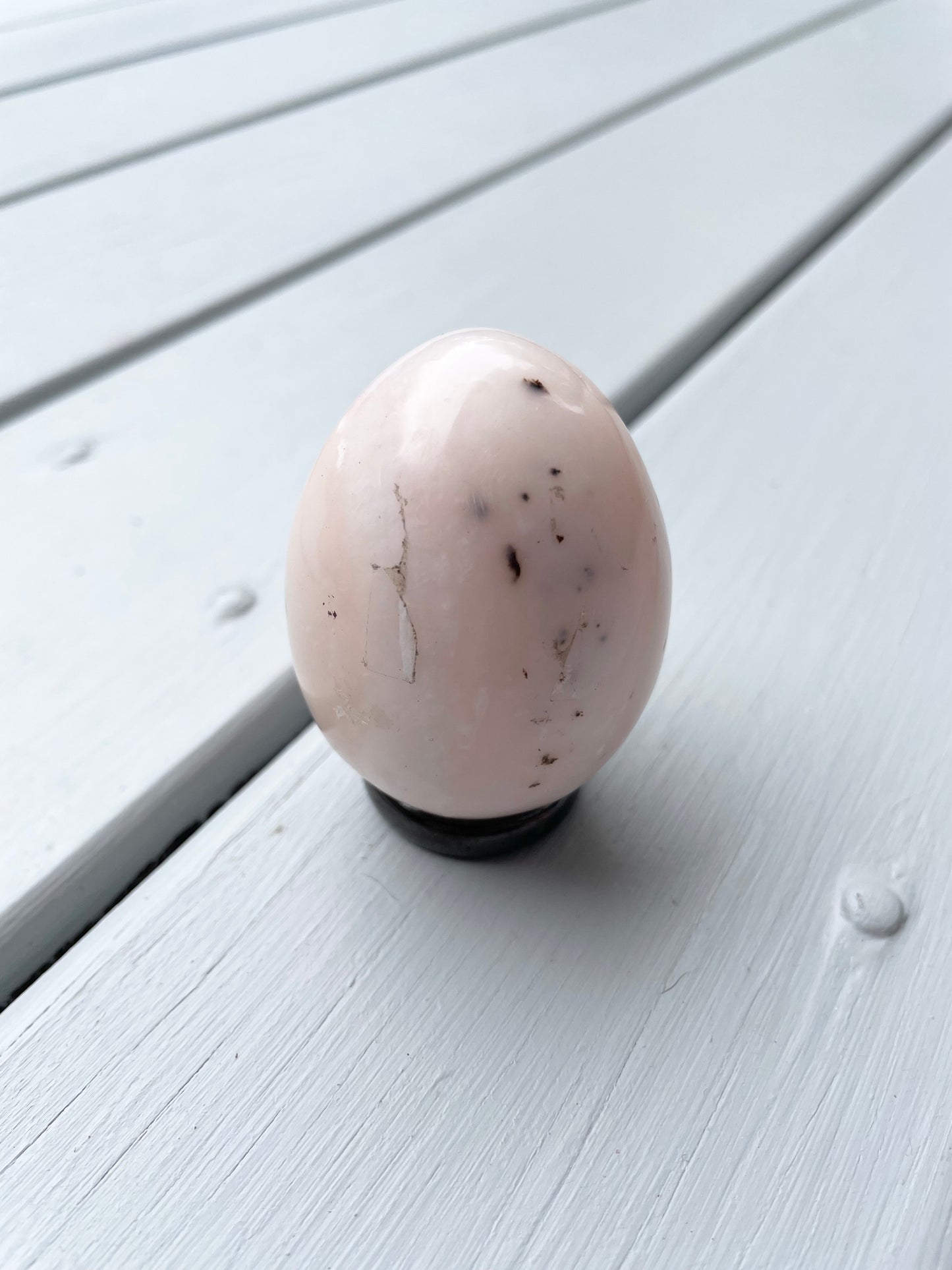 Pink Opal Egg with holder