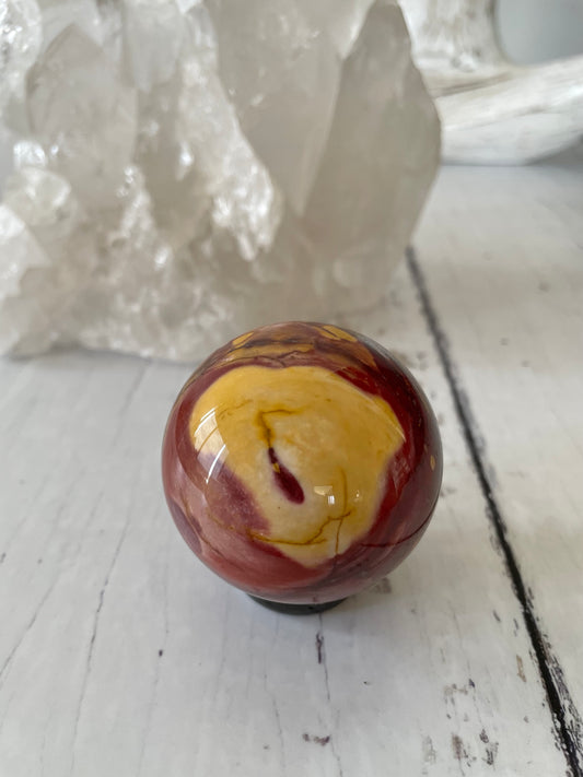 Mookaite Sphere Includes Wooden Holder