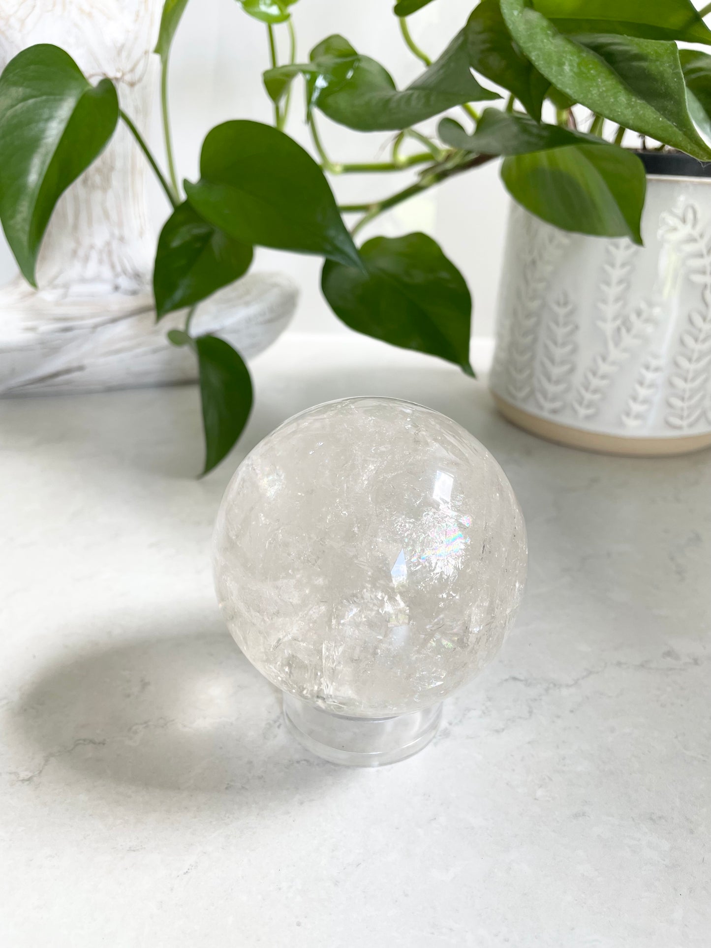 Clear Quartz Sphere includes holder