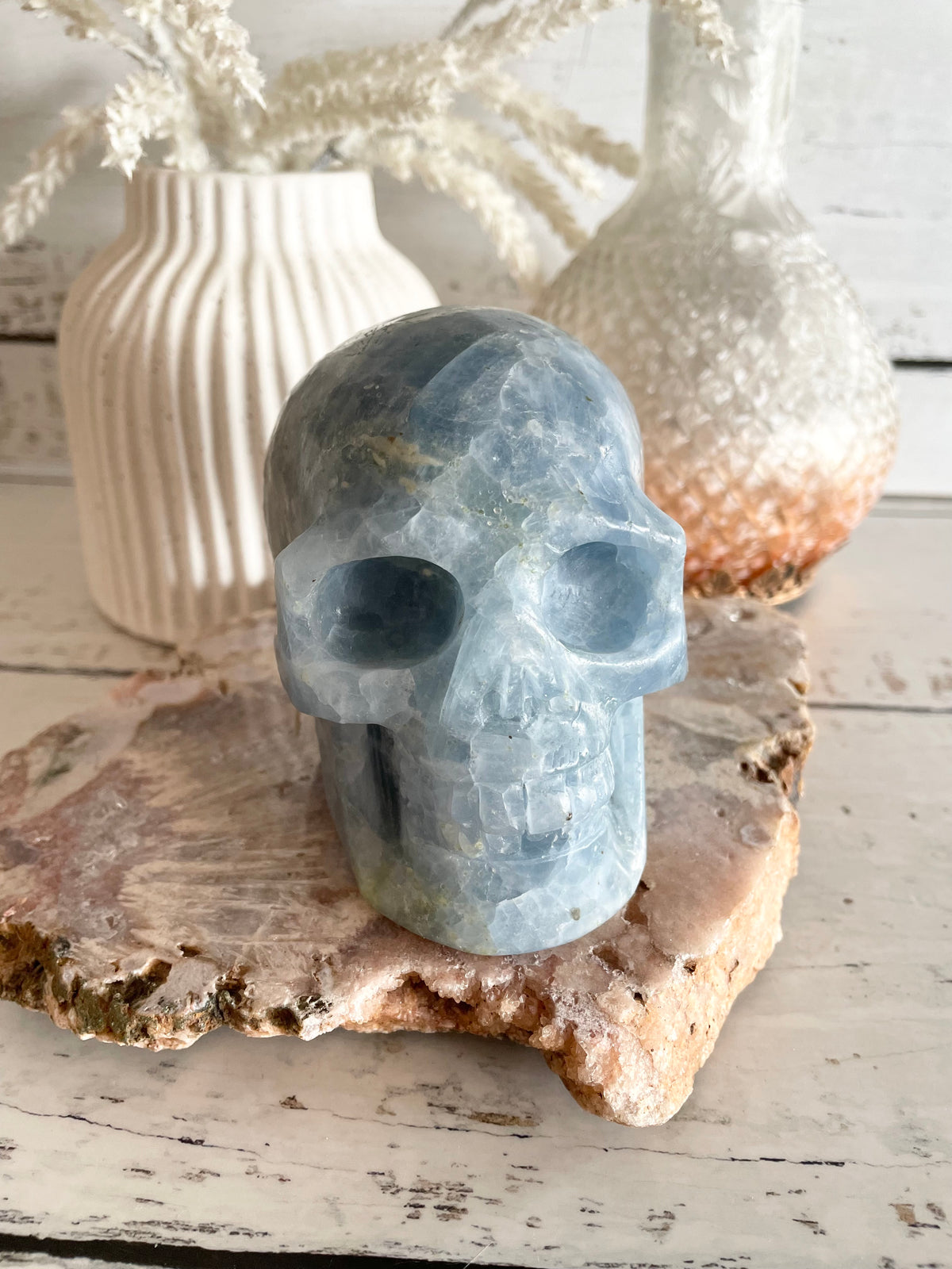 Blue Calcite Skull