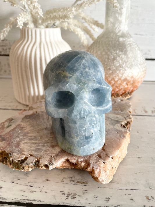 Blue Calcite Skull