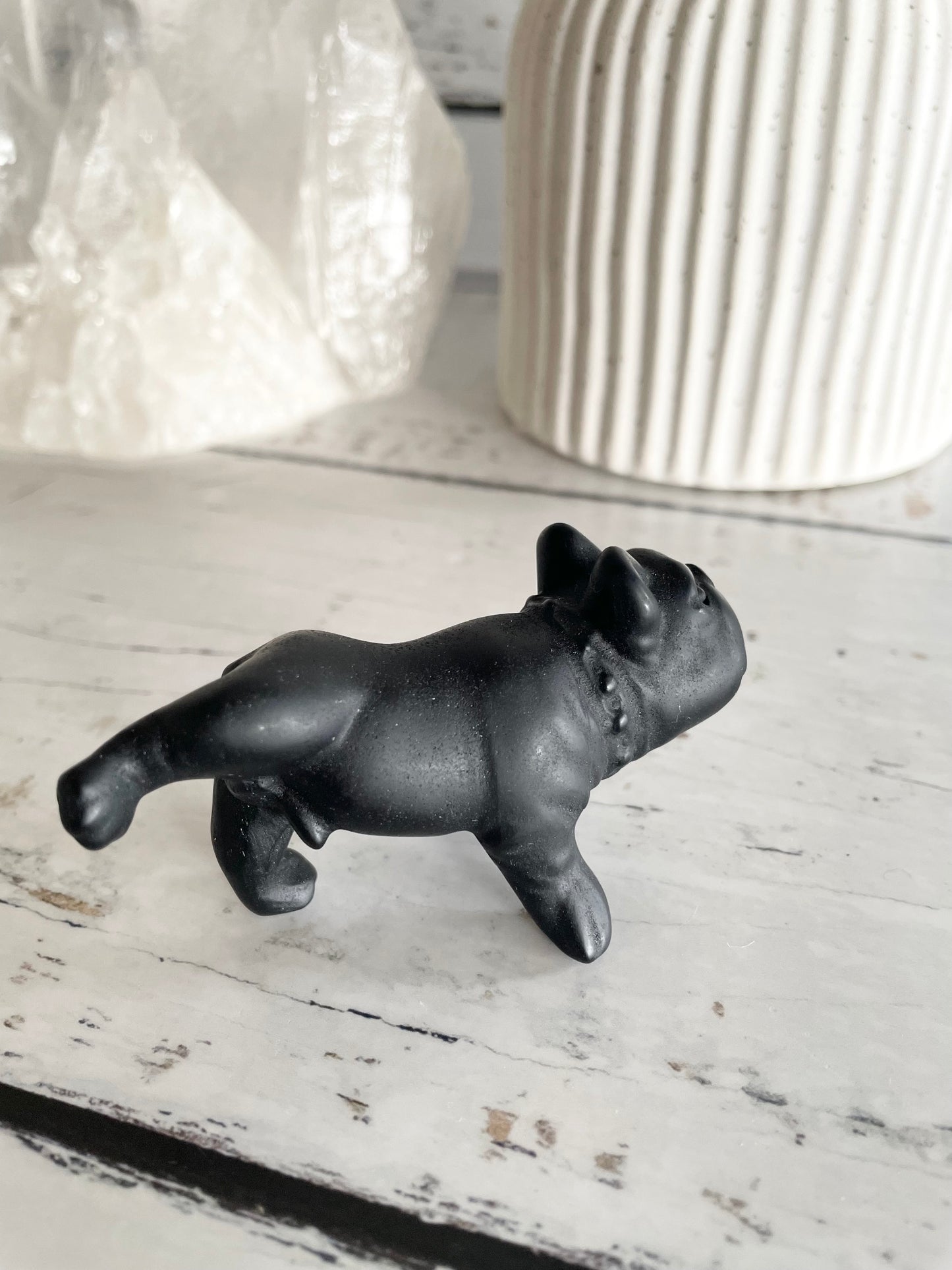 Black Obsidian Dog ~ Bulldog (wizzing boy!)