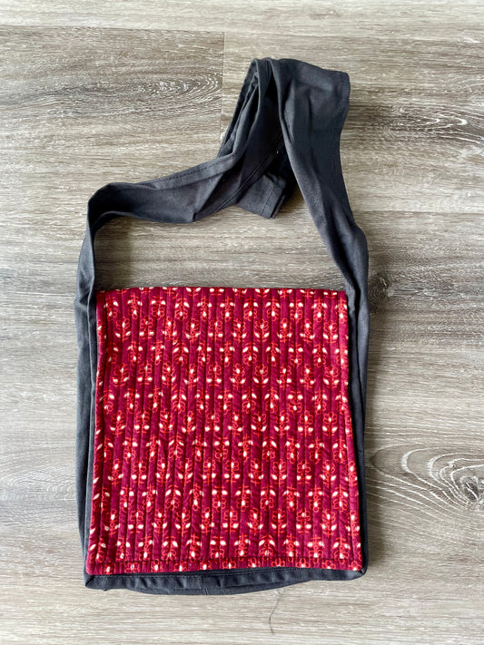 Quilted Shoulder Bag ~ Deep red