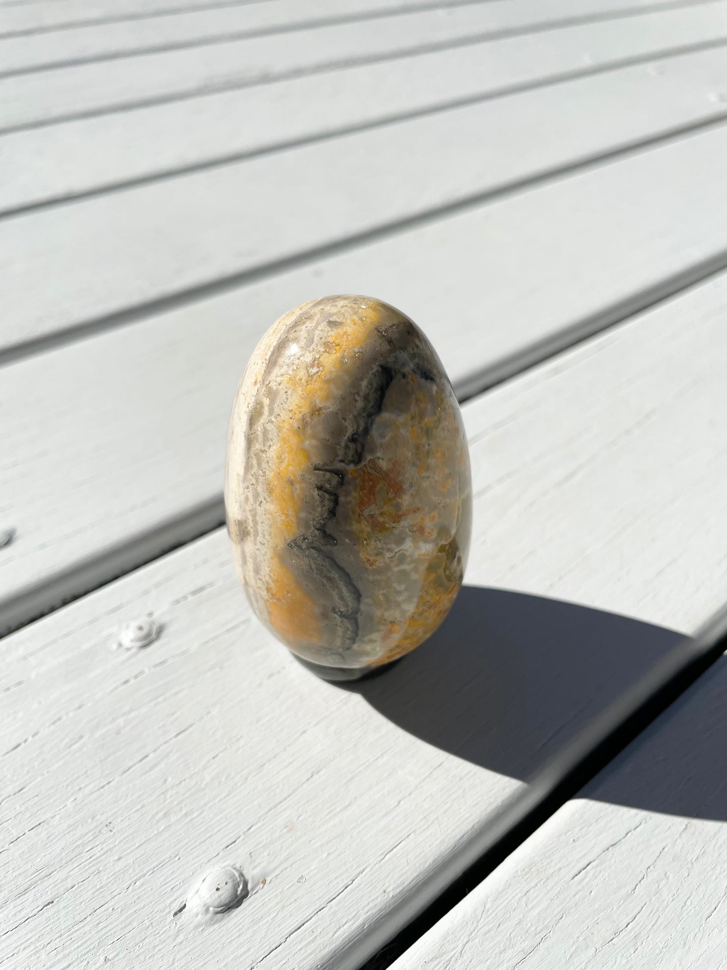 Bumble Bee Jasper Egg with holder