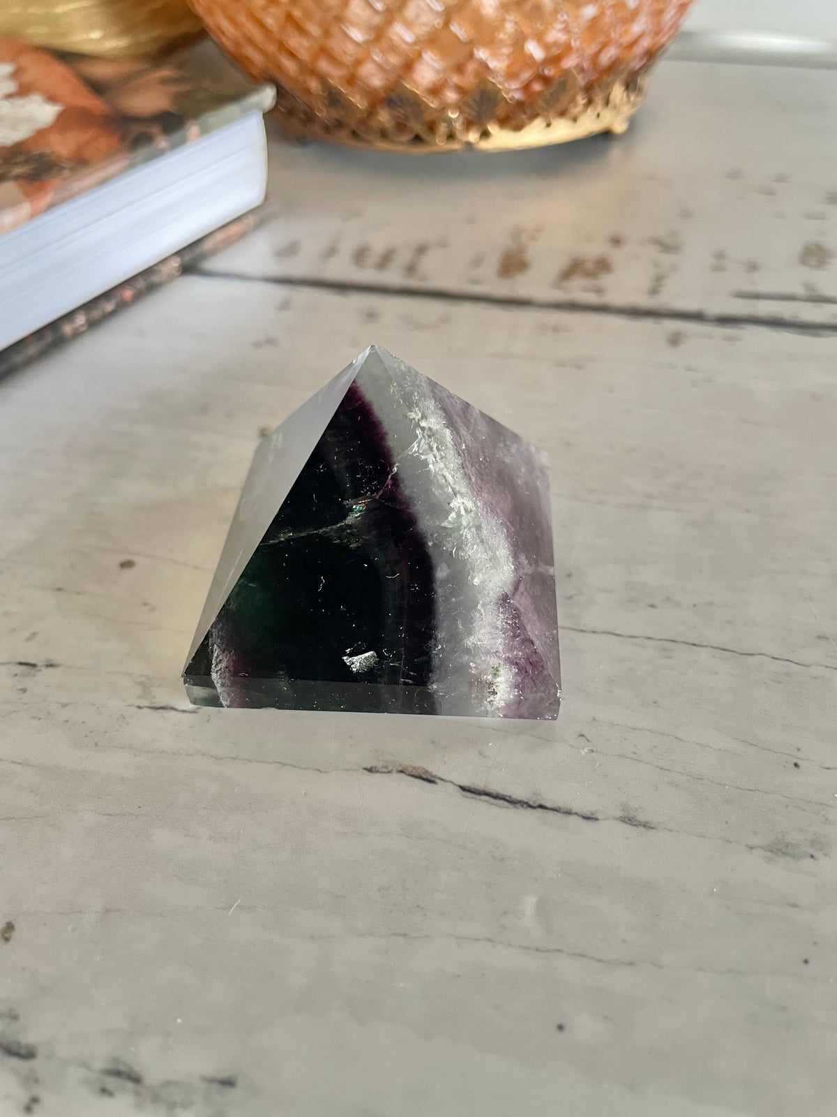 Rainbow Fluorite Pyramid
