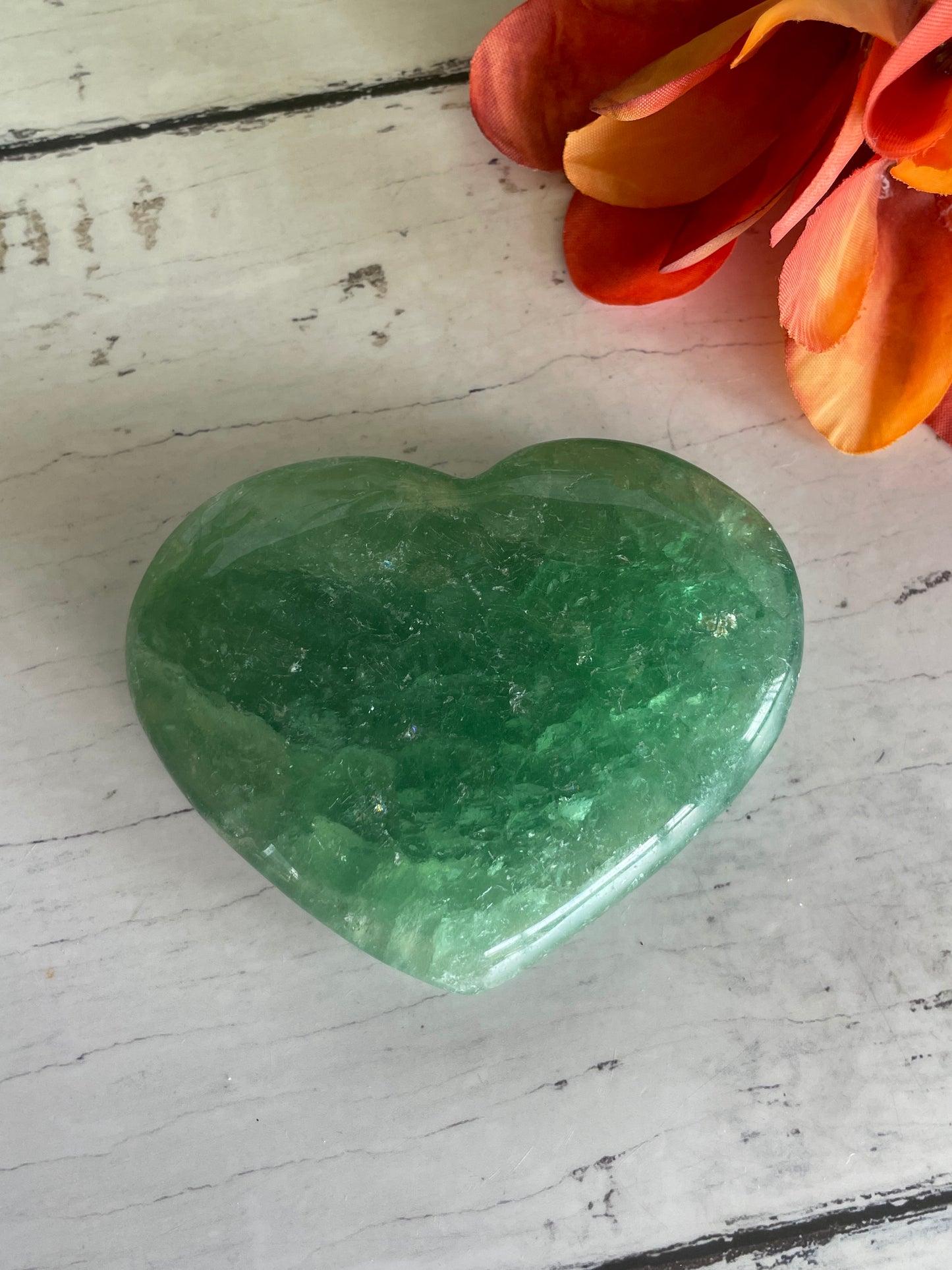 Green Fluorite Heart