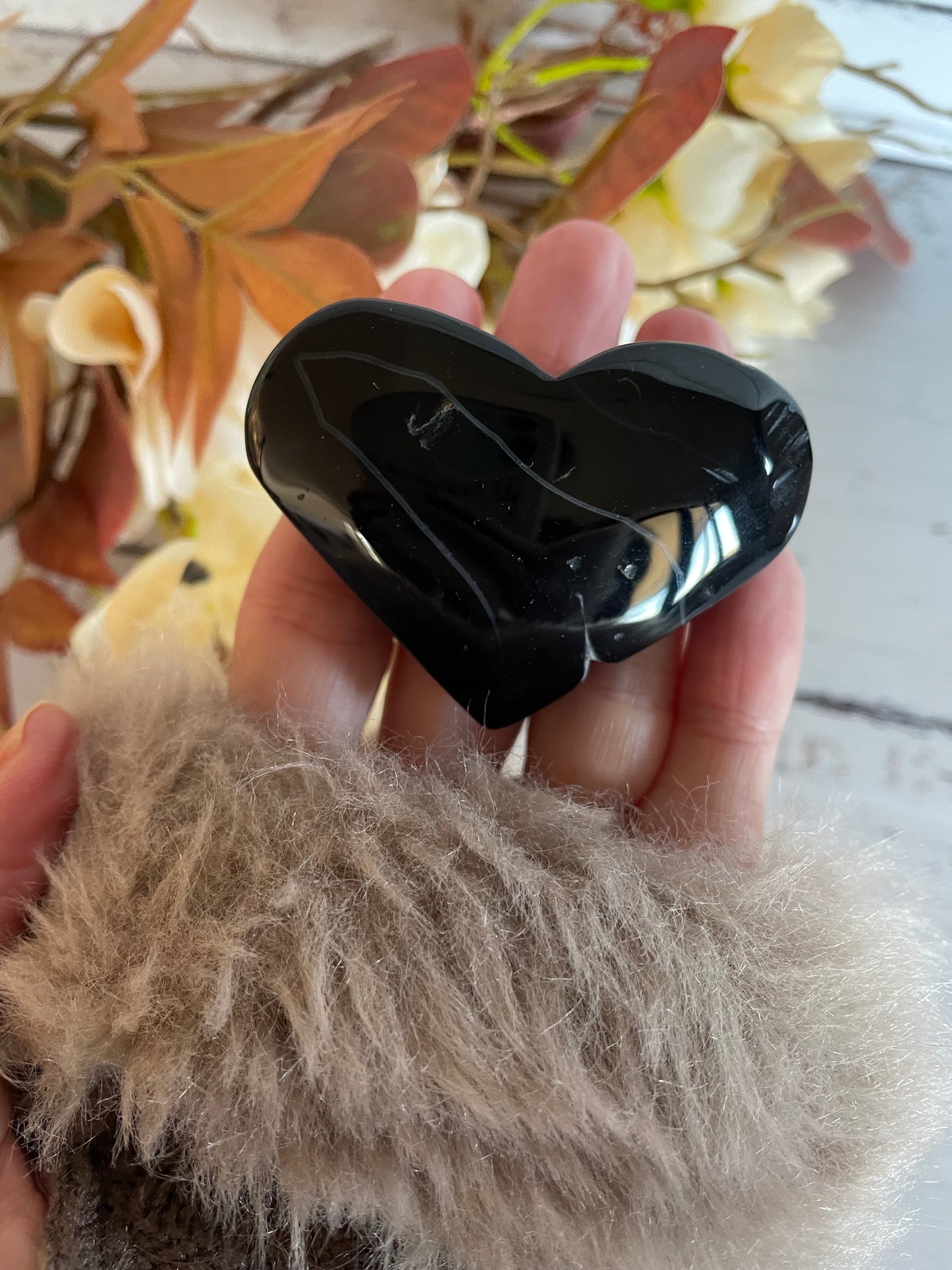 Black Agate Heart