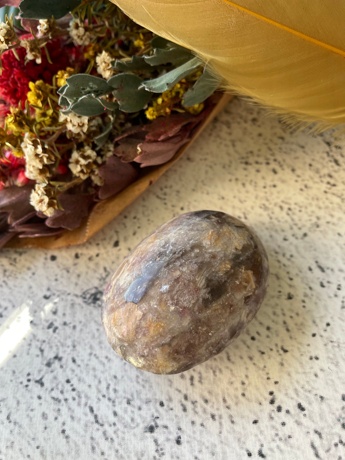 Rubellite Tourmaline Pillow Palm Stone