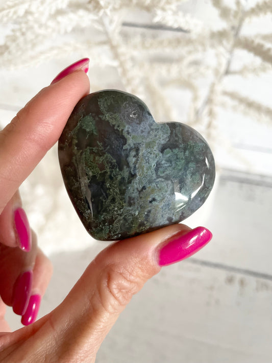 Moss Agate Heart