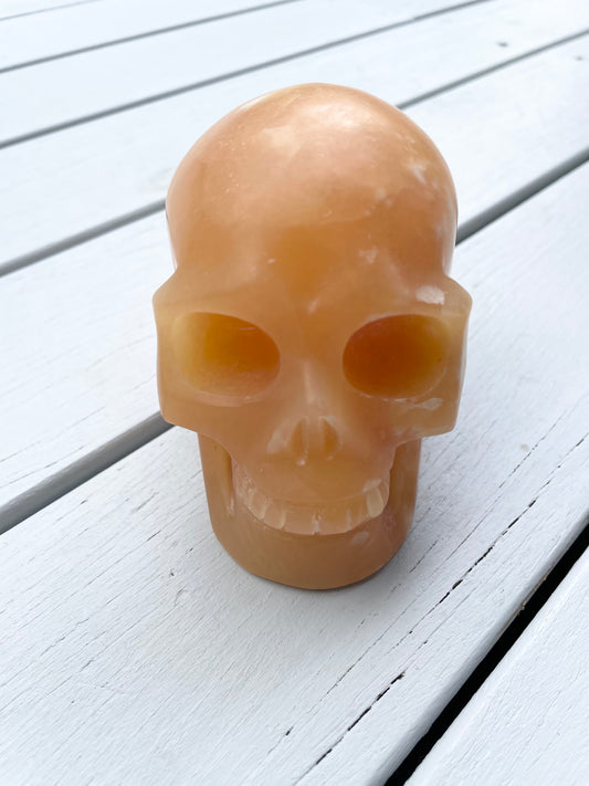 Orange Calcite Skull