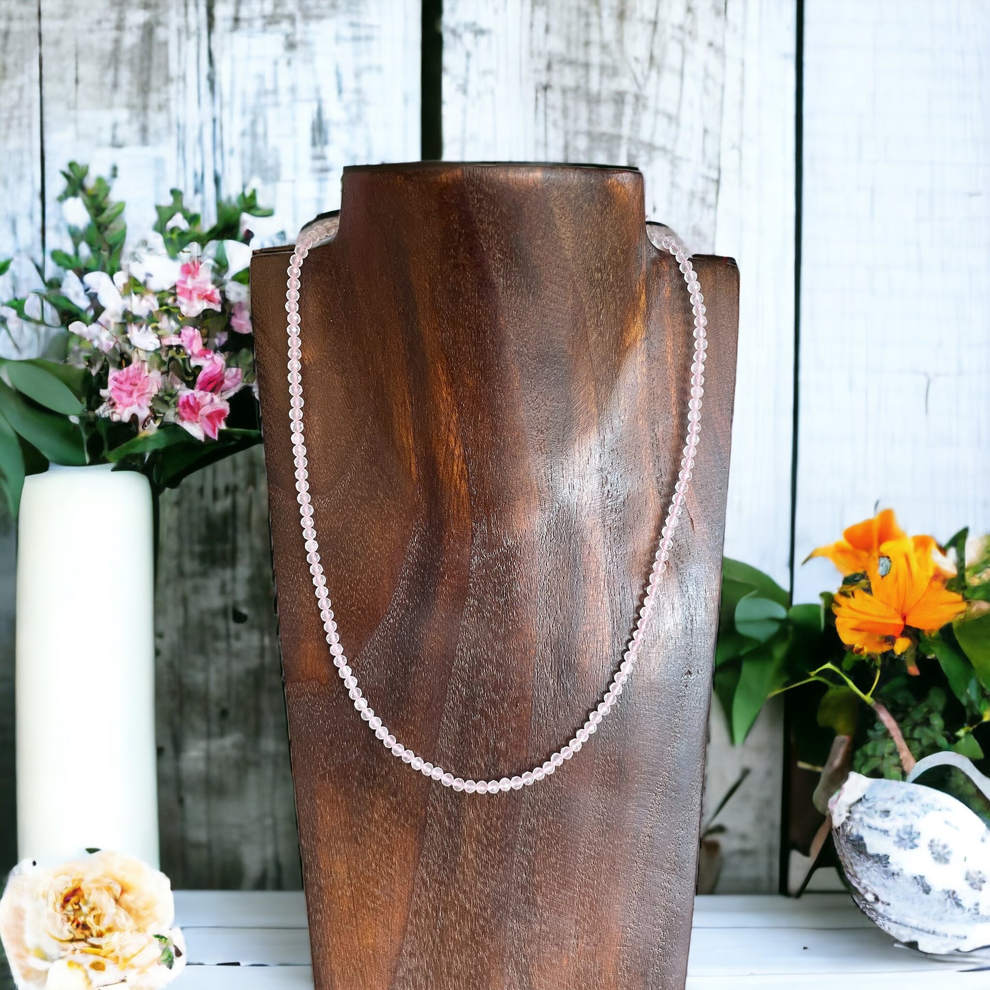 Rose Quartz Eternal Love ~ Faceted Necklace