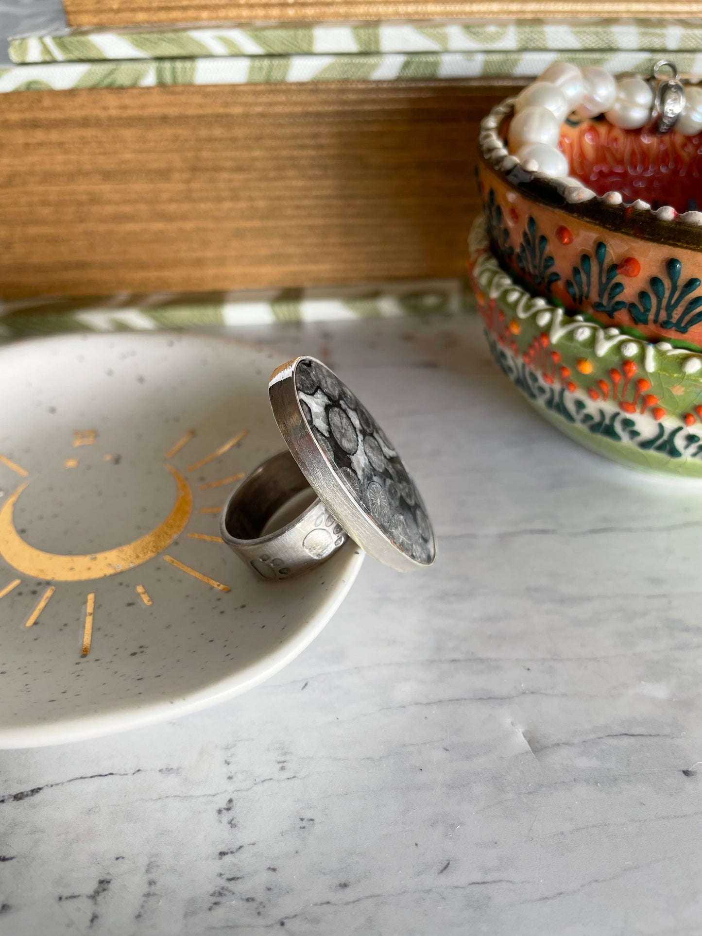 Sweetgrass Studio ~ Orthoceras Fossil Ring