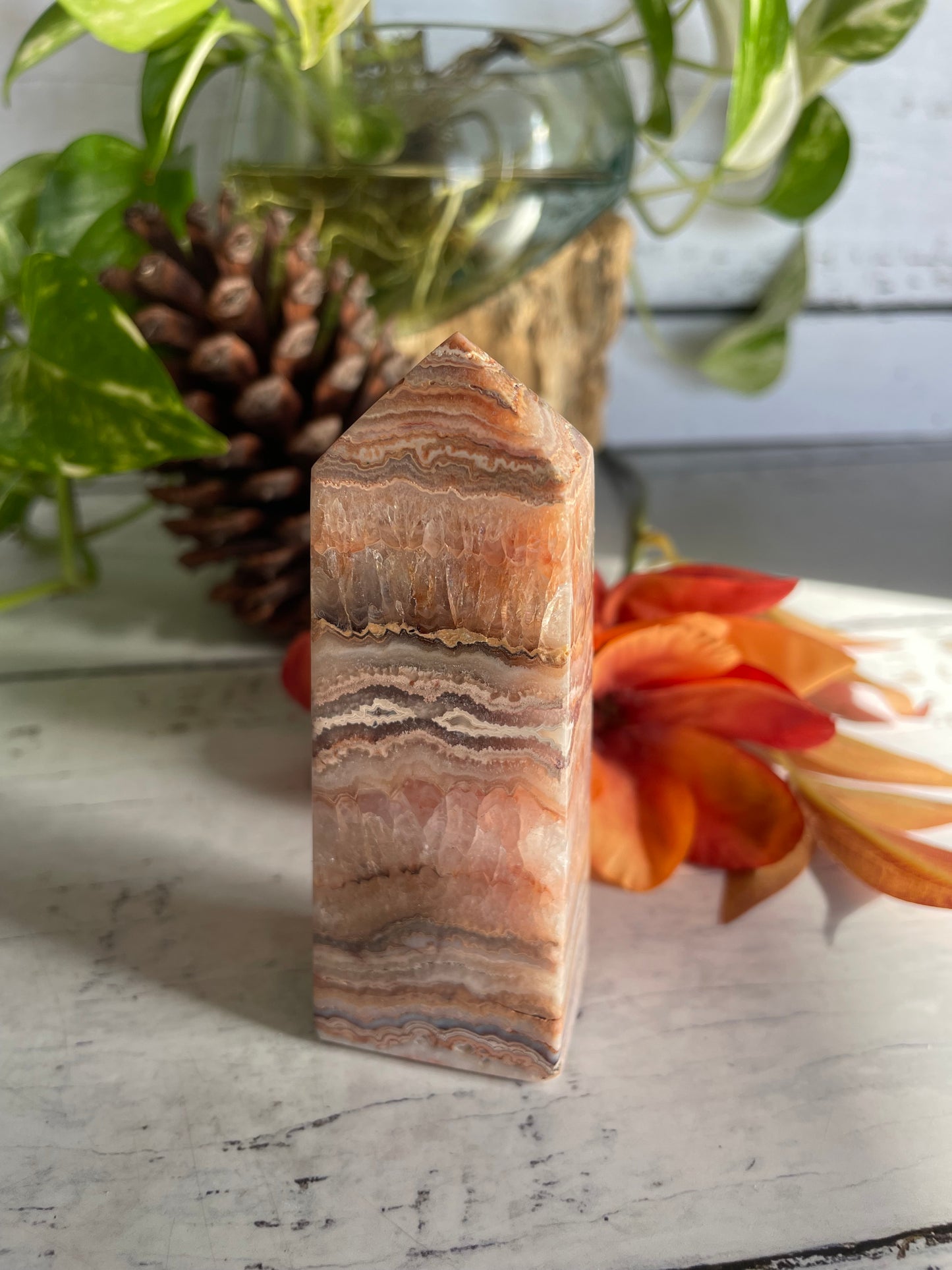 Pink Crazy Lace Agate Obelisk