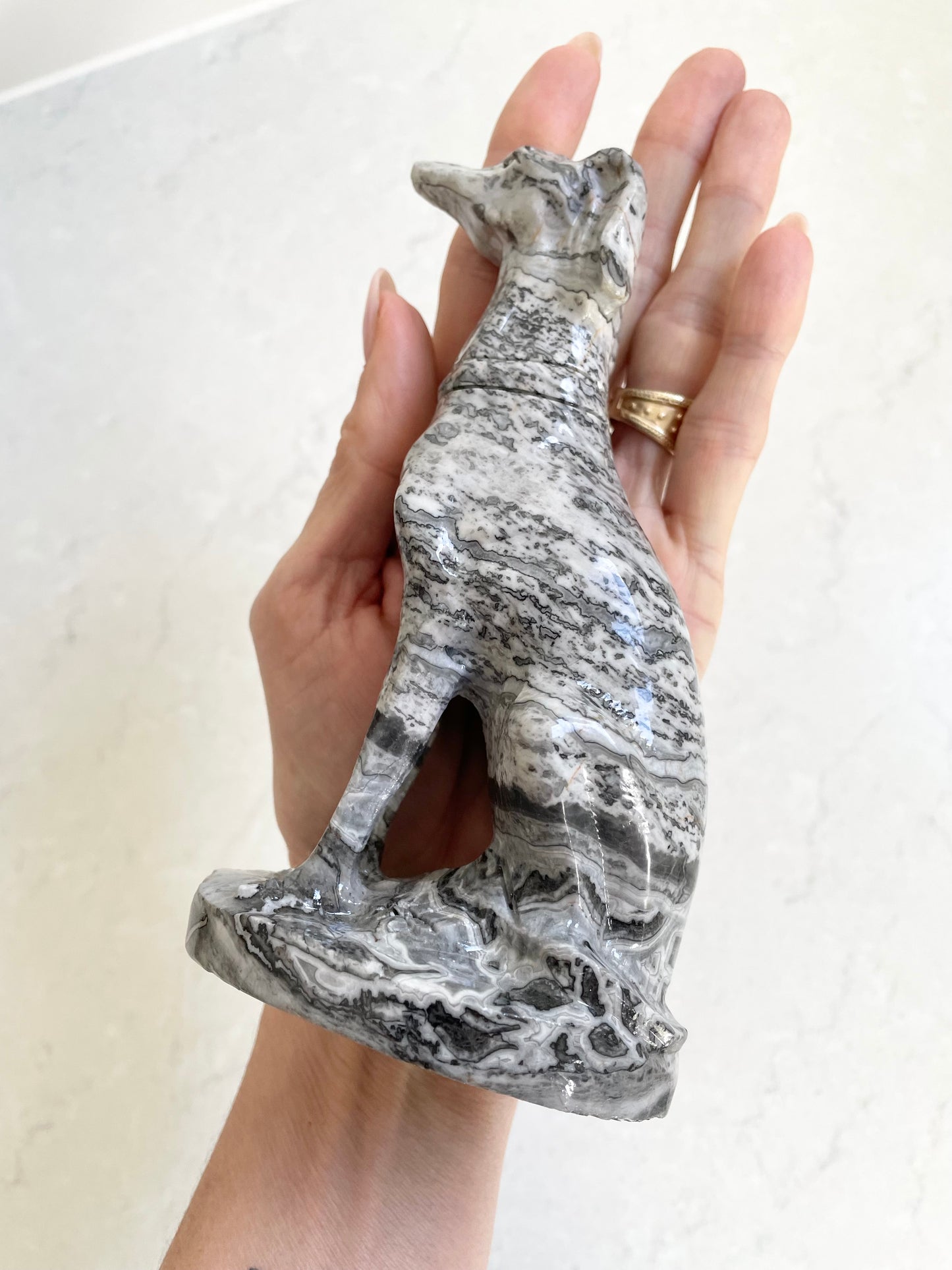 Sleek Sighthound - Grey Picasso Jasper