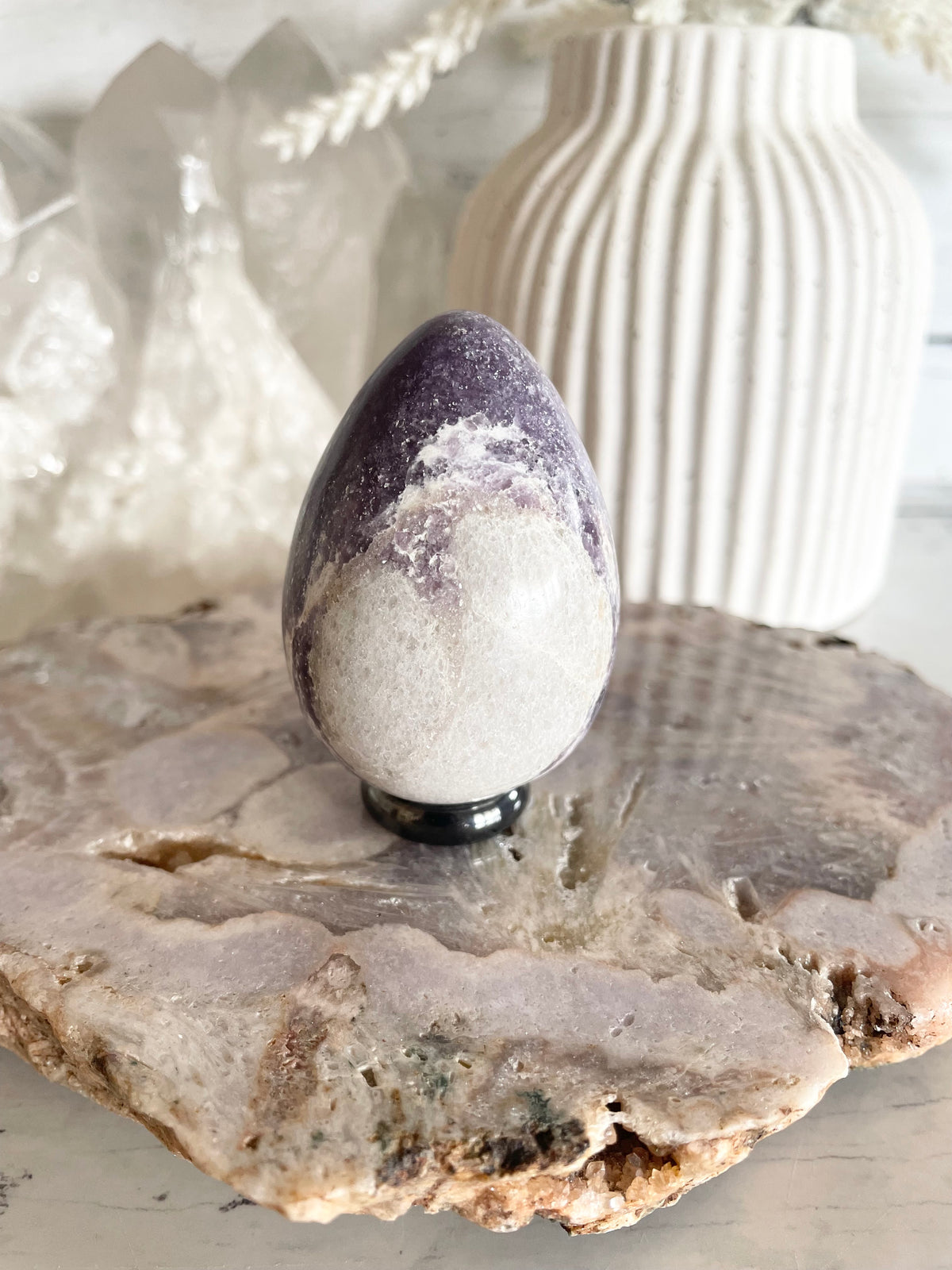 Lepidolite Egg with holder