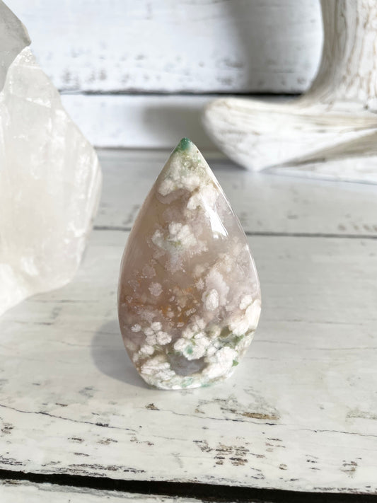 Green Flower Agate Dome