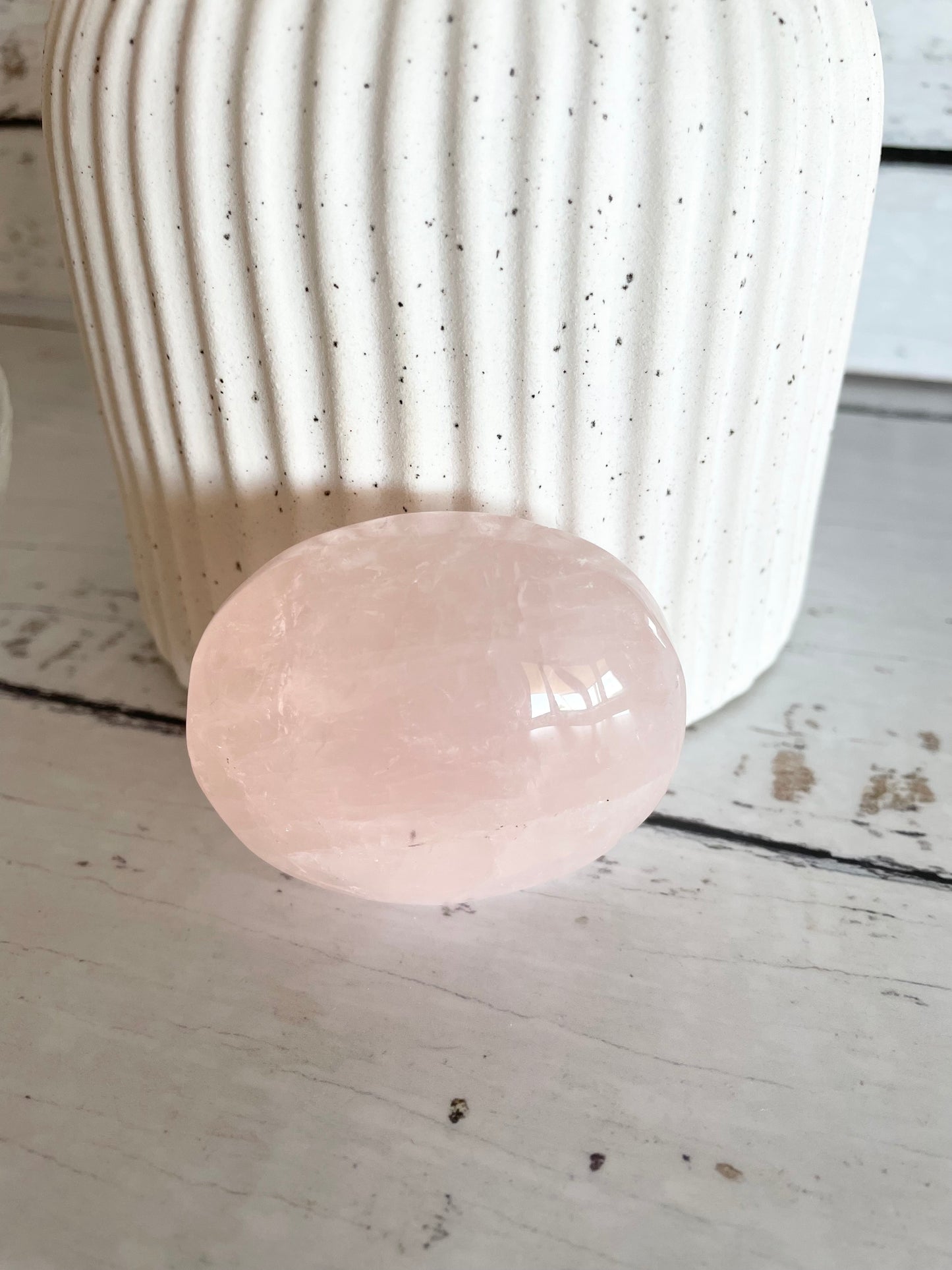 Rose Quartz Pillow Palm Stone