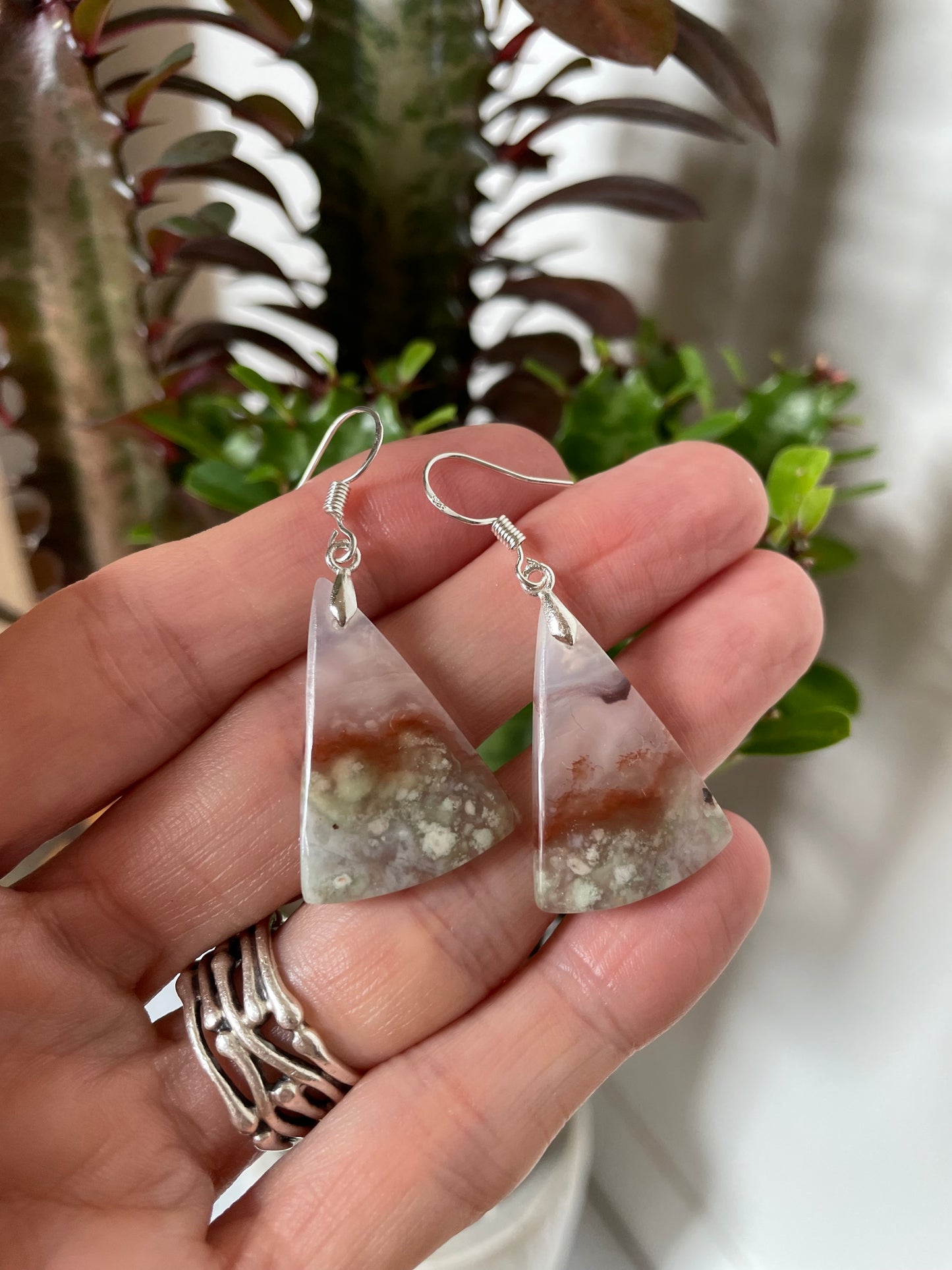 Sweetgrass Studio ~ Earth Agate Dangles