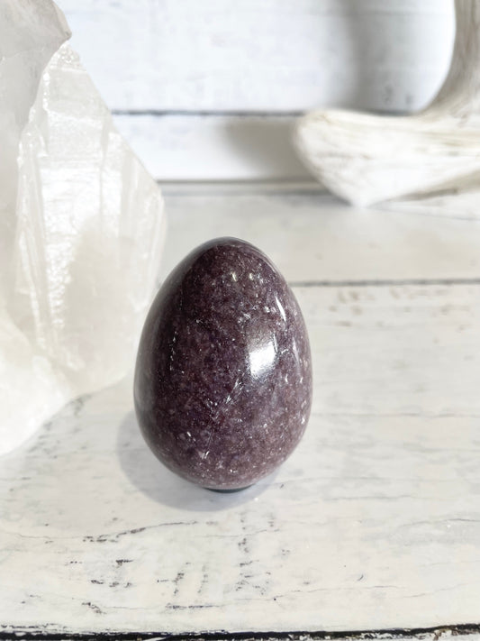 Lepidolite Egg Includes Hematite Ring