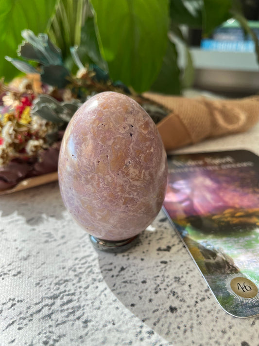 Phosphosiderite/Hope Stone Egg Includes Hematite Ring