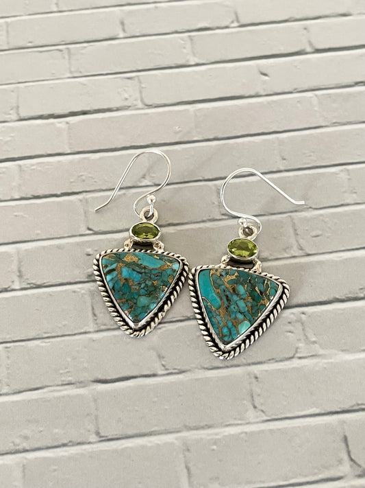 Blue Copper Turquoise dangles