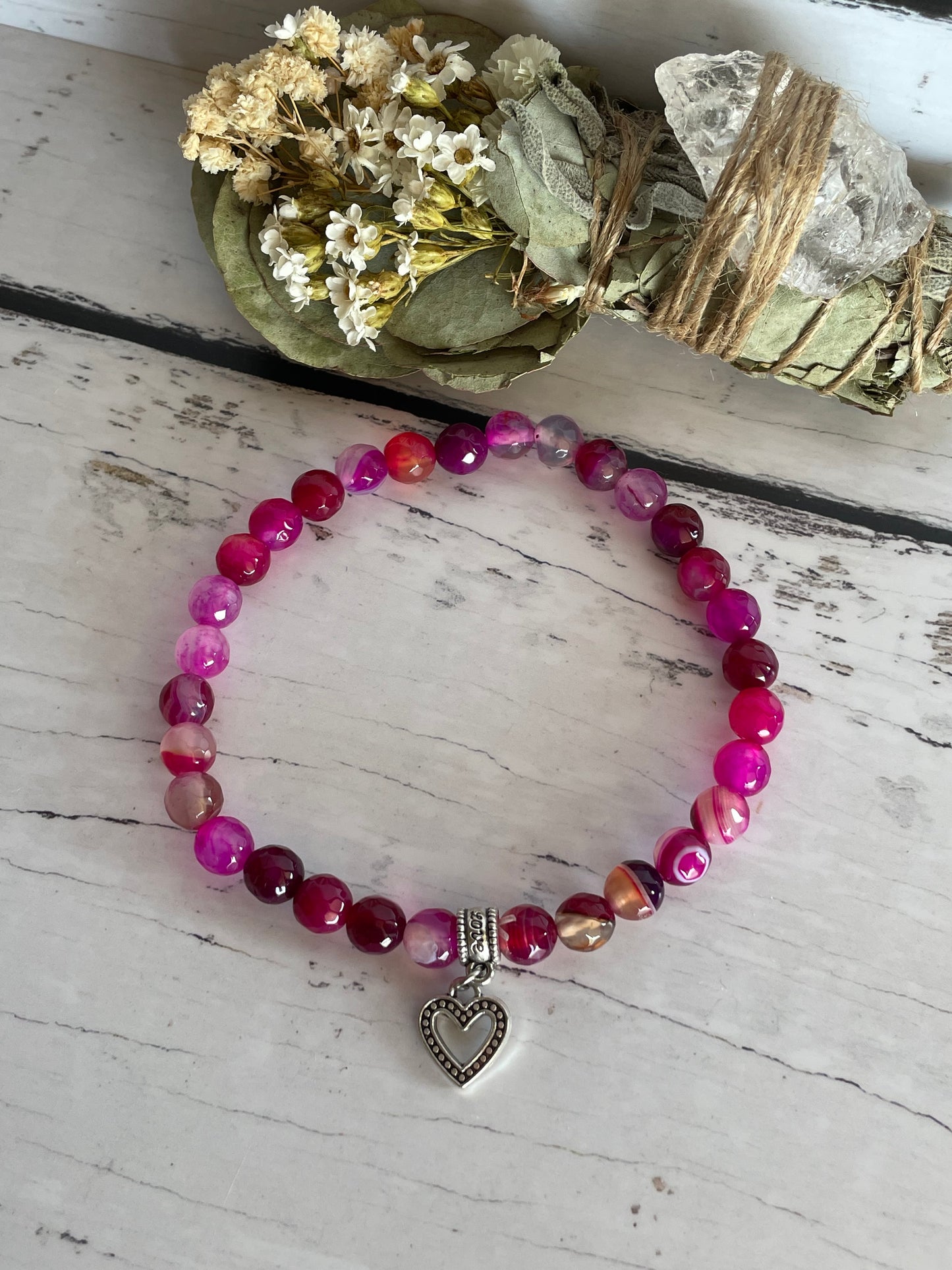 Pink Agate Healing Anklet ~ Euphoria ©️