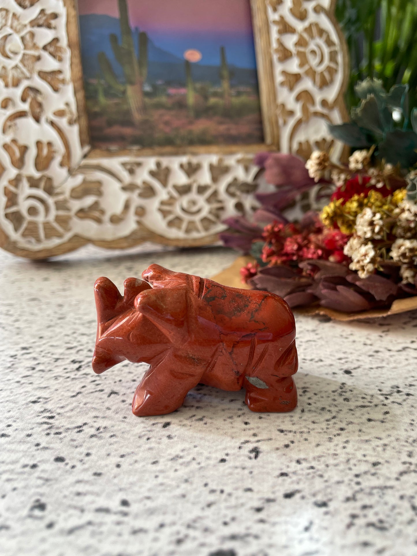 Red Jasper Rhino