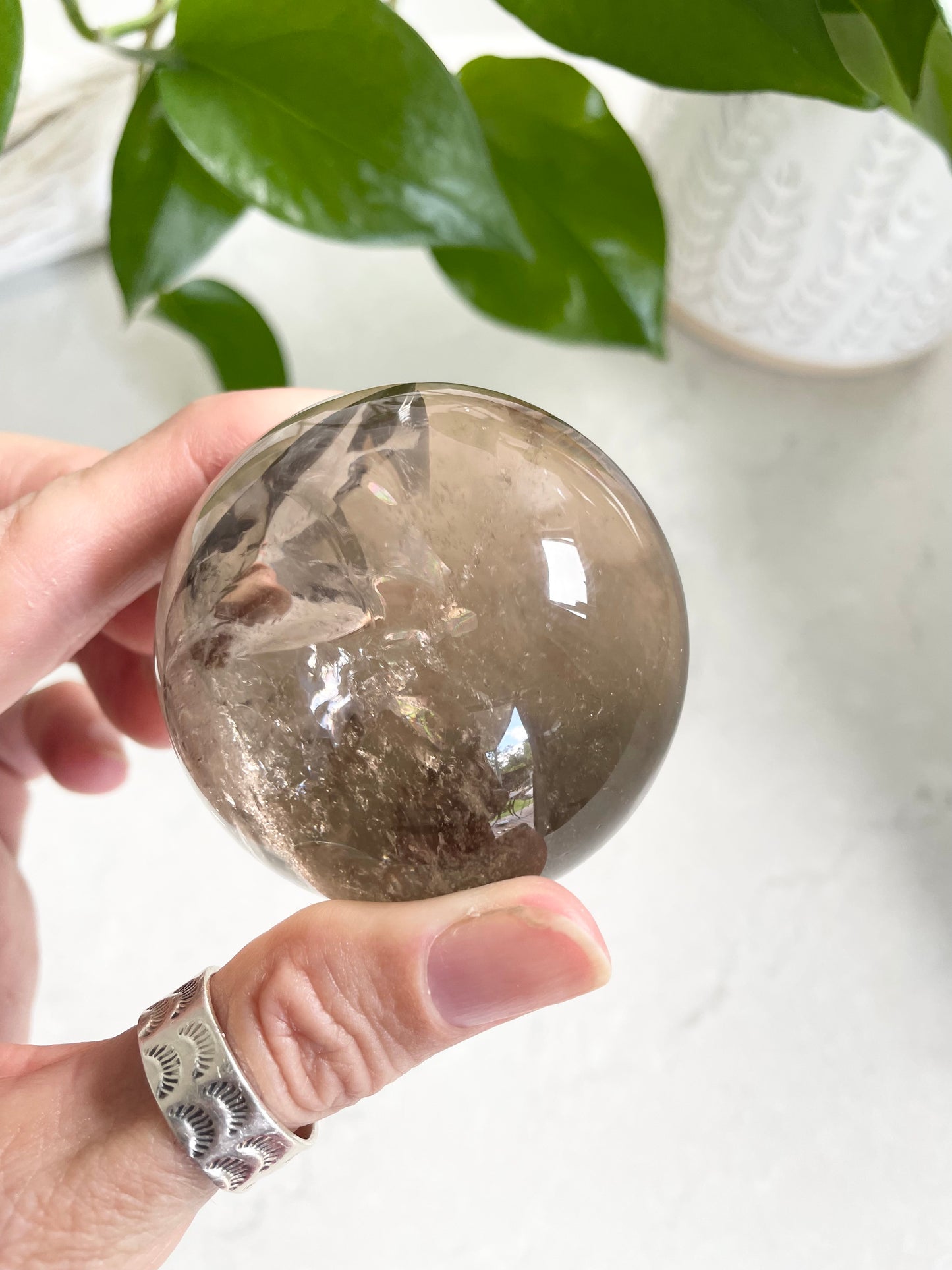 Smoky Quartz Sphere Includes holder