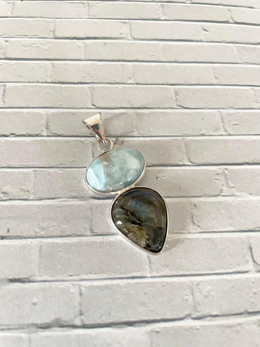 Larimar & Labradorite Pendant