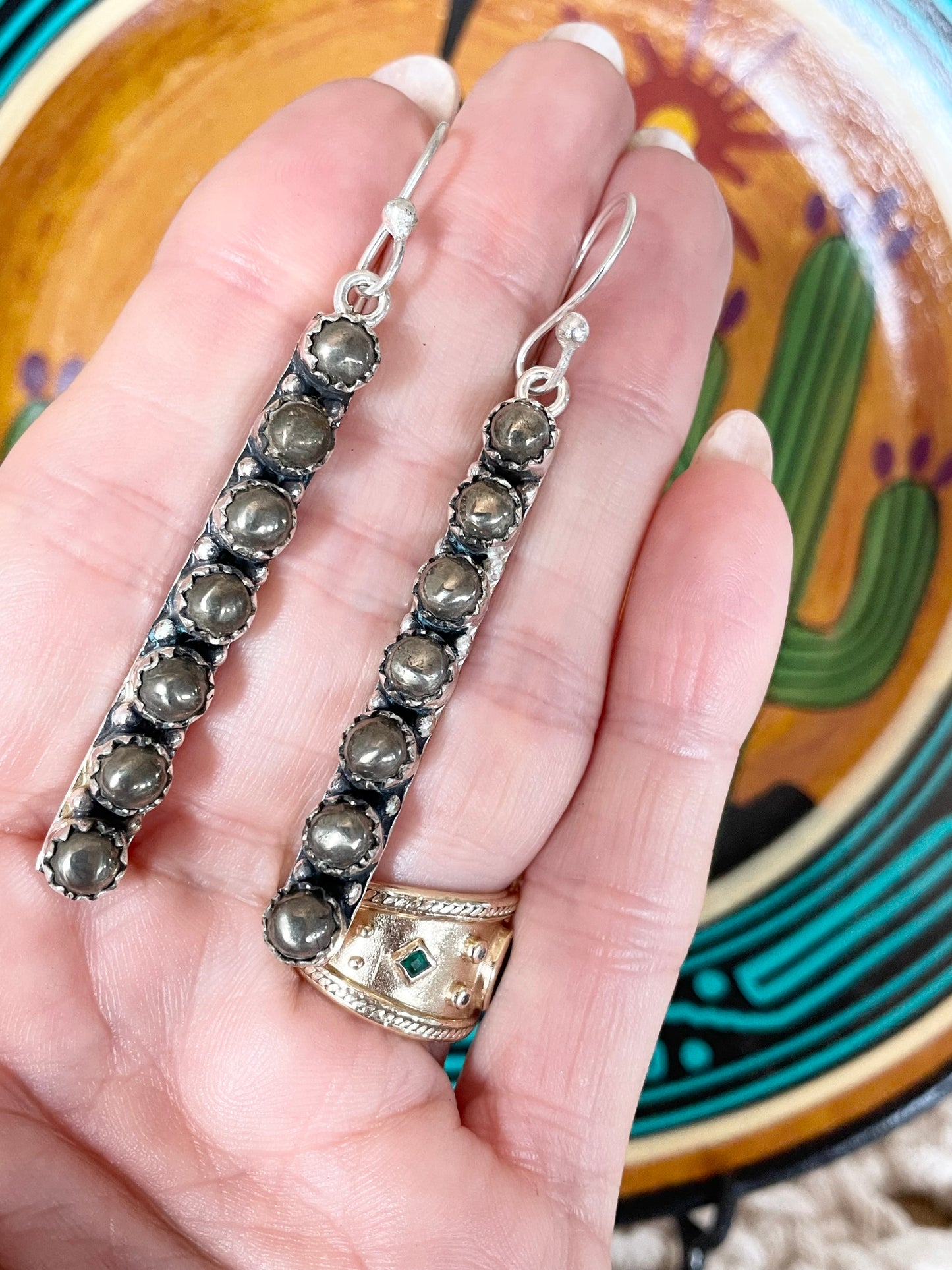 Golden Apache Tear Dangles